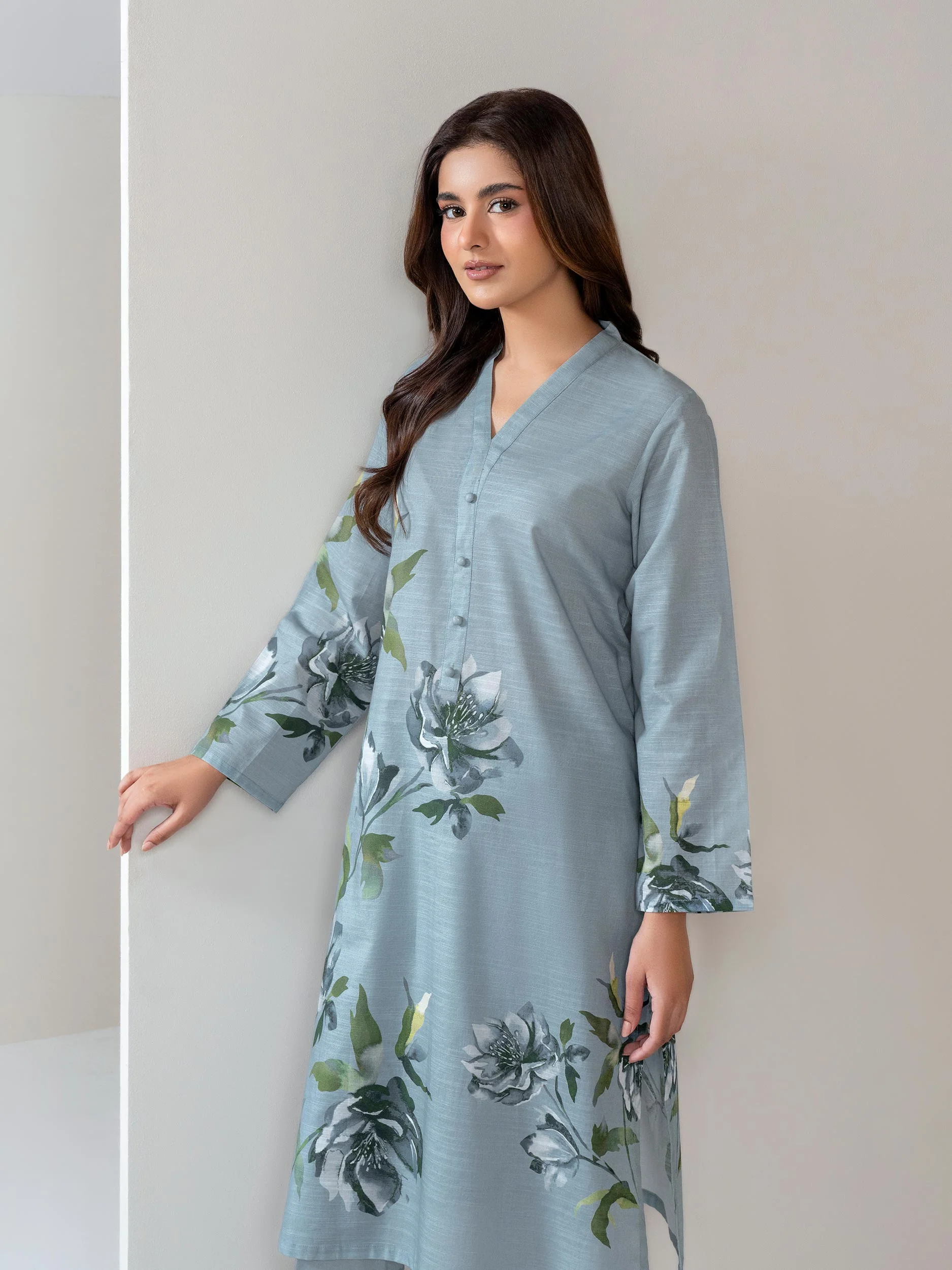 2 Piece Slub Khaddar Suit (Unstitched) - Image 6