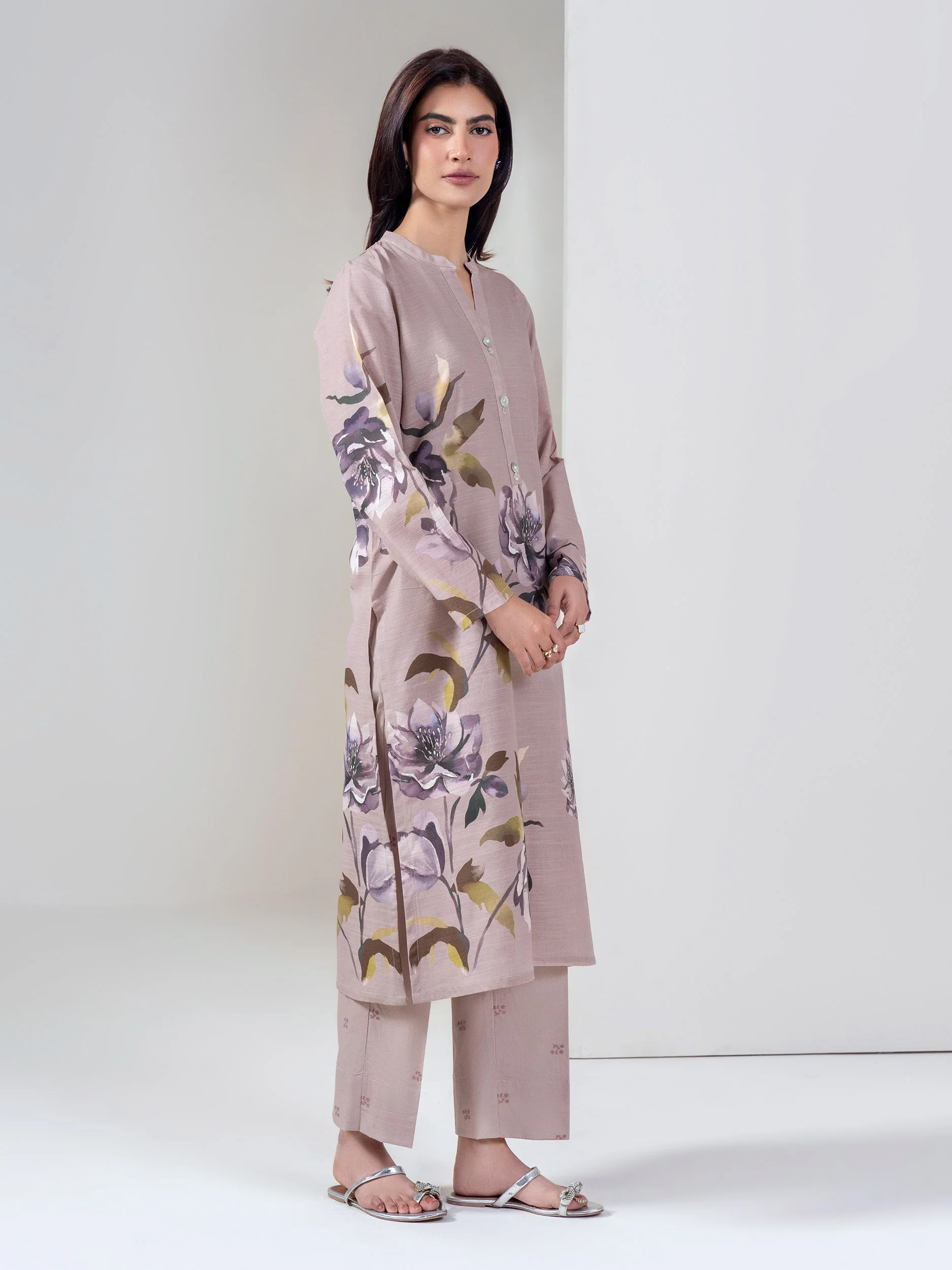 2 Piece Slub Khaddar Suit (Unstitched) - Image 2