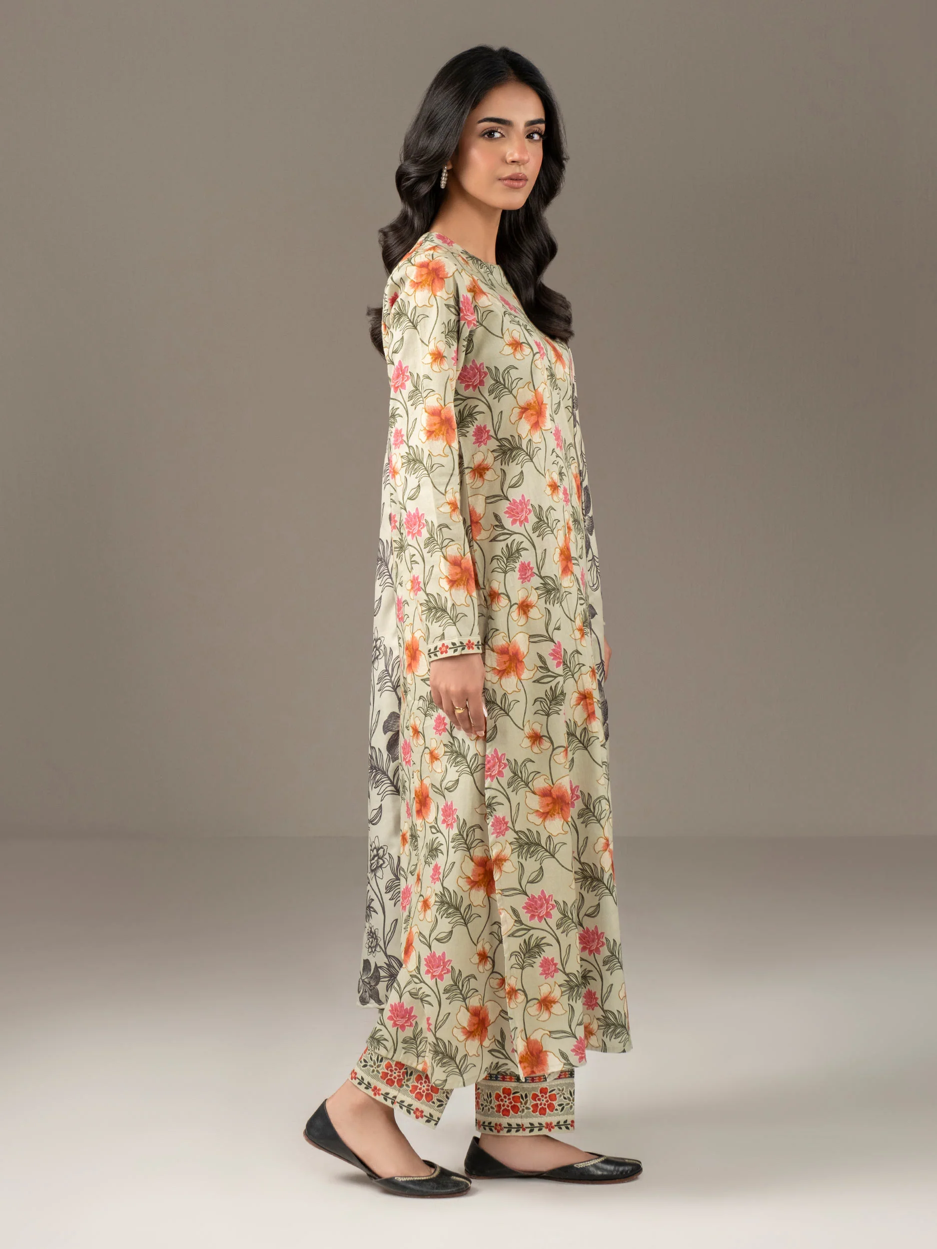 3 Piece Khaddar Suit-Printed (Unstitched) - Image 3
