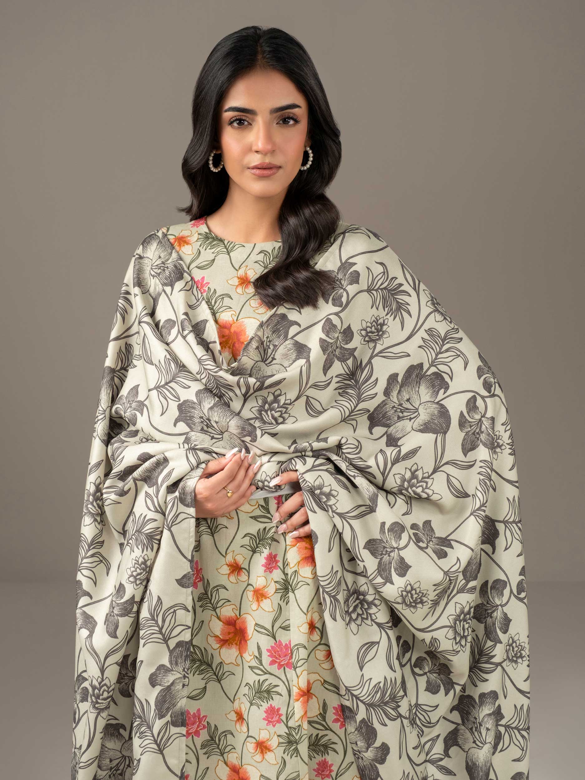 3 Piece Khaddar Suit-Printed (Unstitched) - Image 5