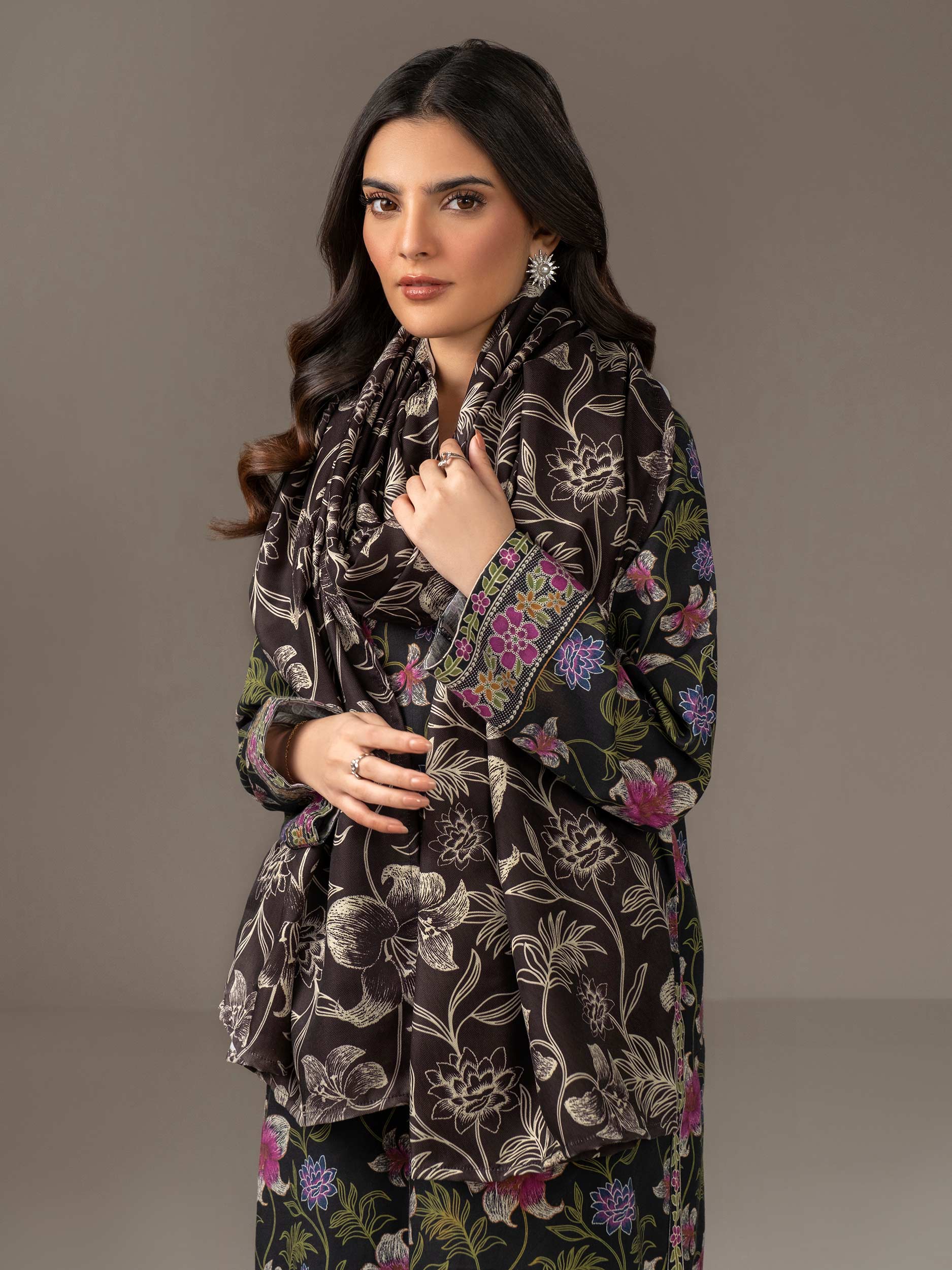 3 Piece Khaddar Suit-Printed (Unstitched) - Image 6