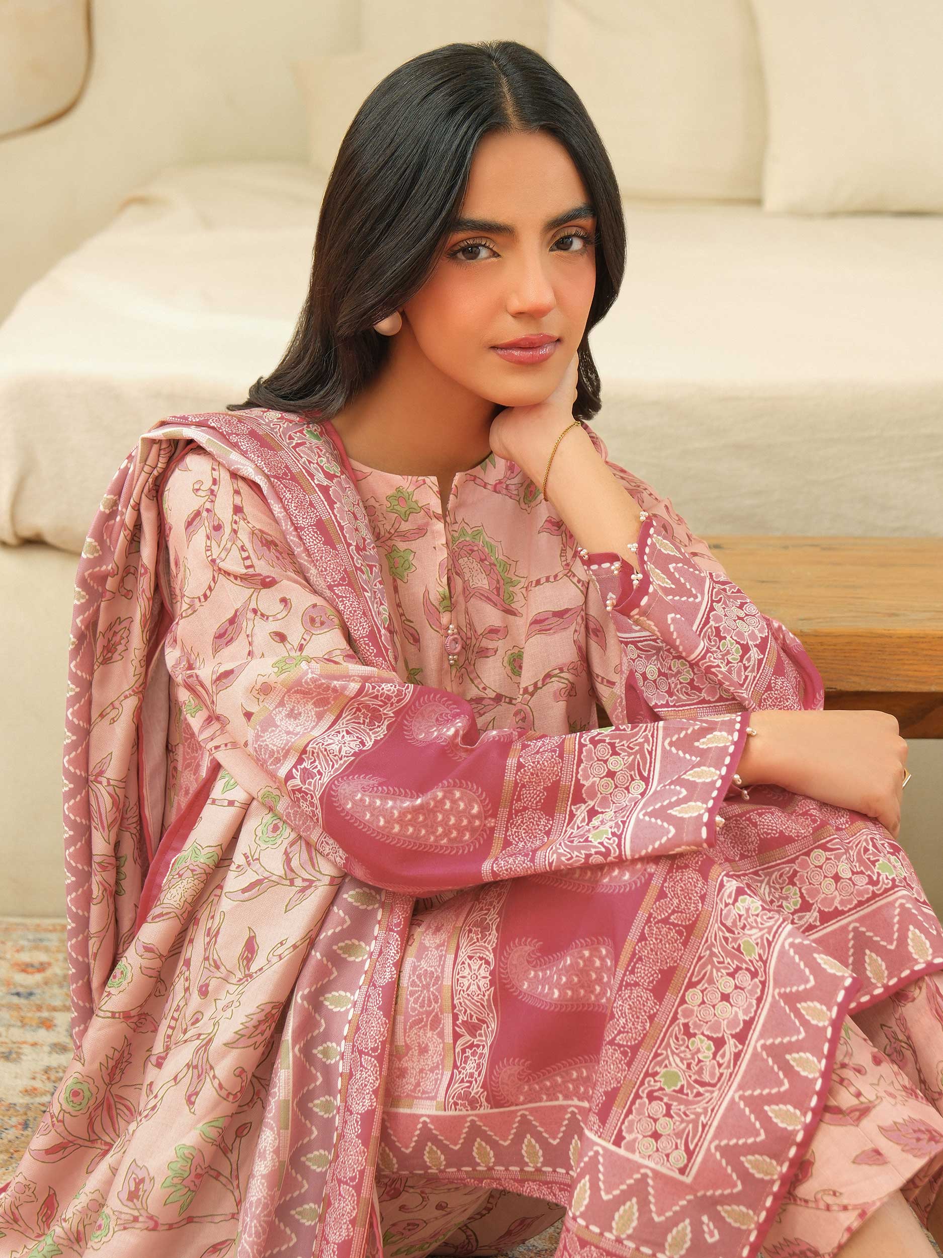 3 Piece Khaddar Suit-Printed (Unstitched) - Image 4