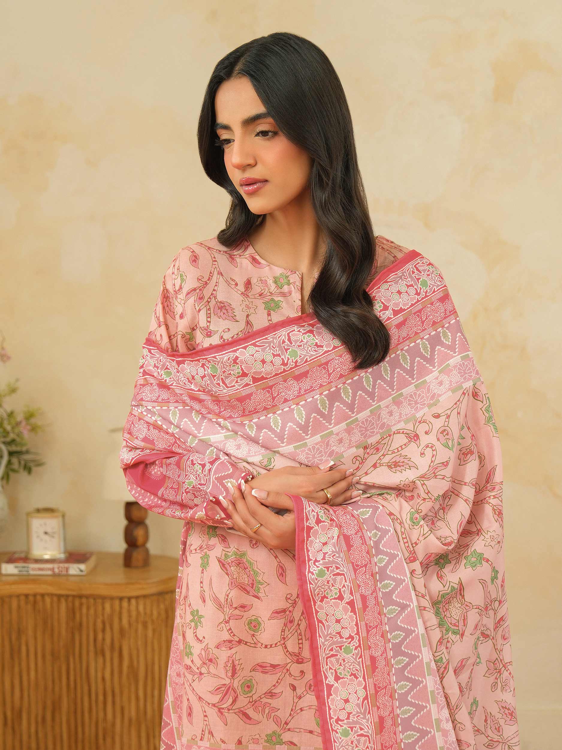 3 Piece Khaddar Suit-Printed (Unstitched) - Image 5