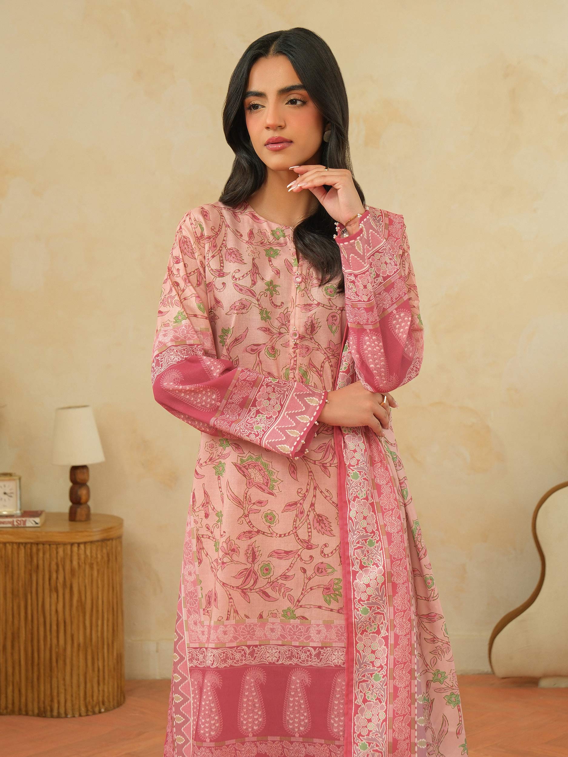 3 Piece Khaddar Suit-Printed (Unstitched) - Image 7