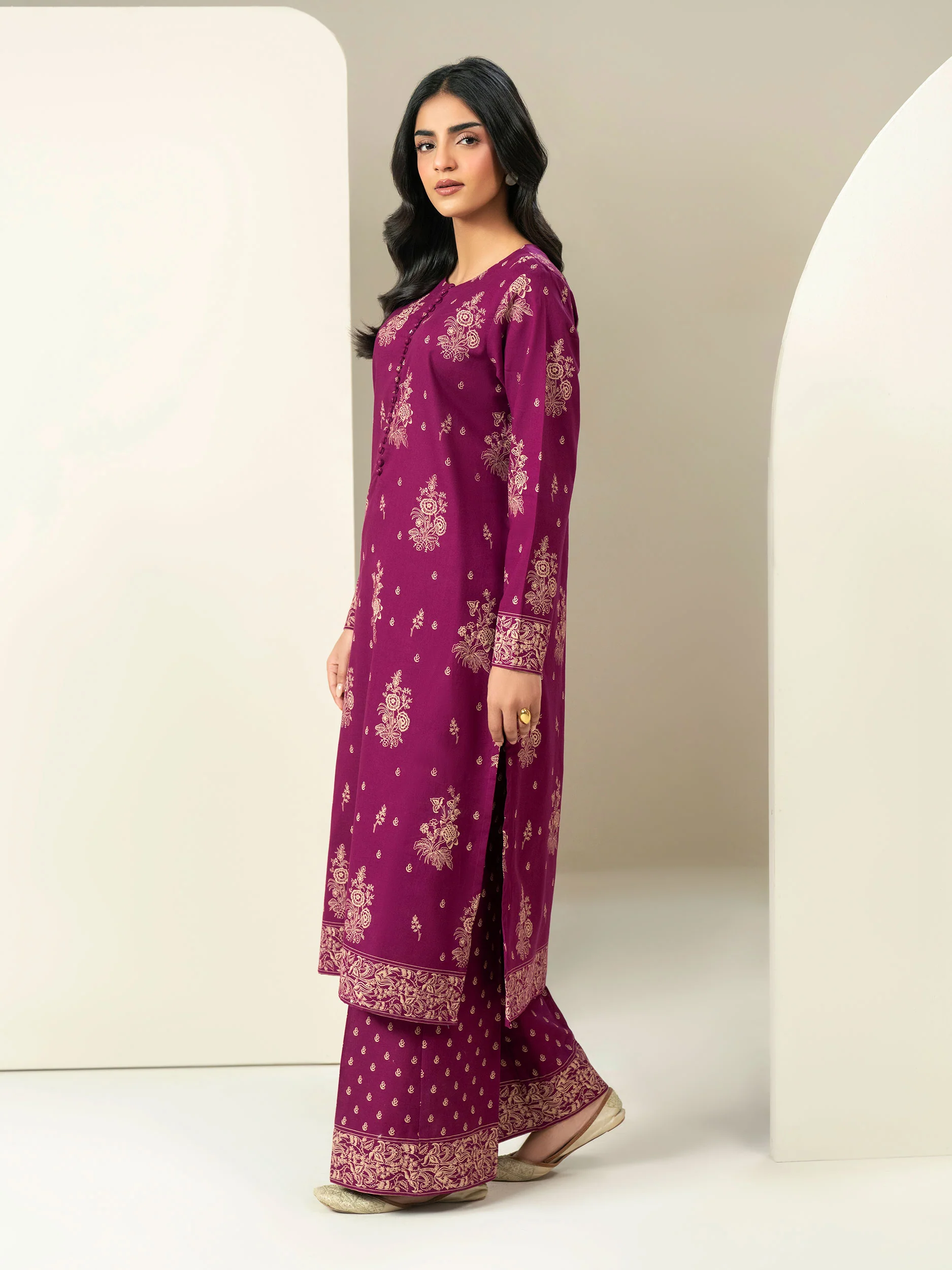 2 Piece Khaddar Suit Paste-Print (Unstitched) - Image 2