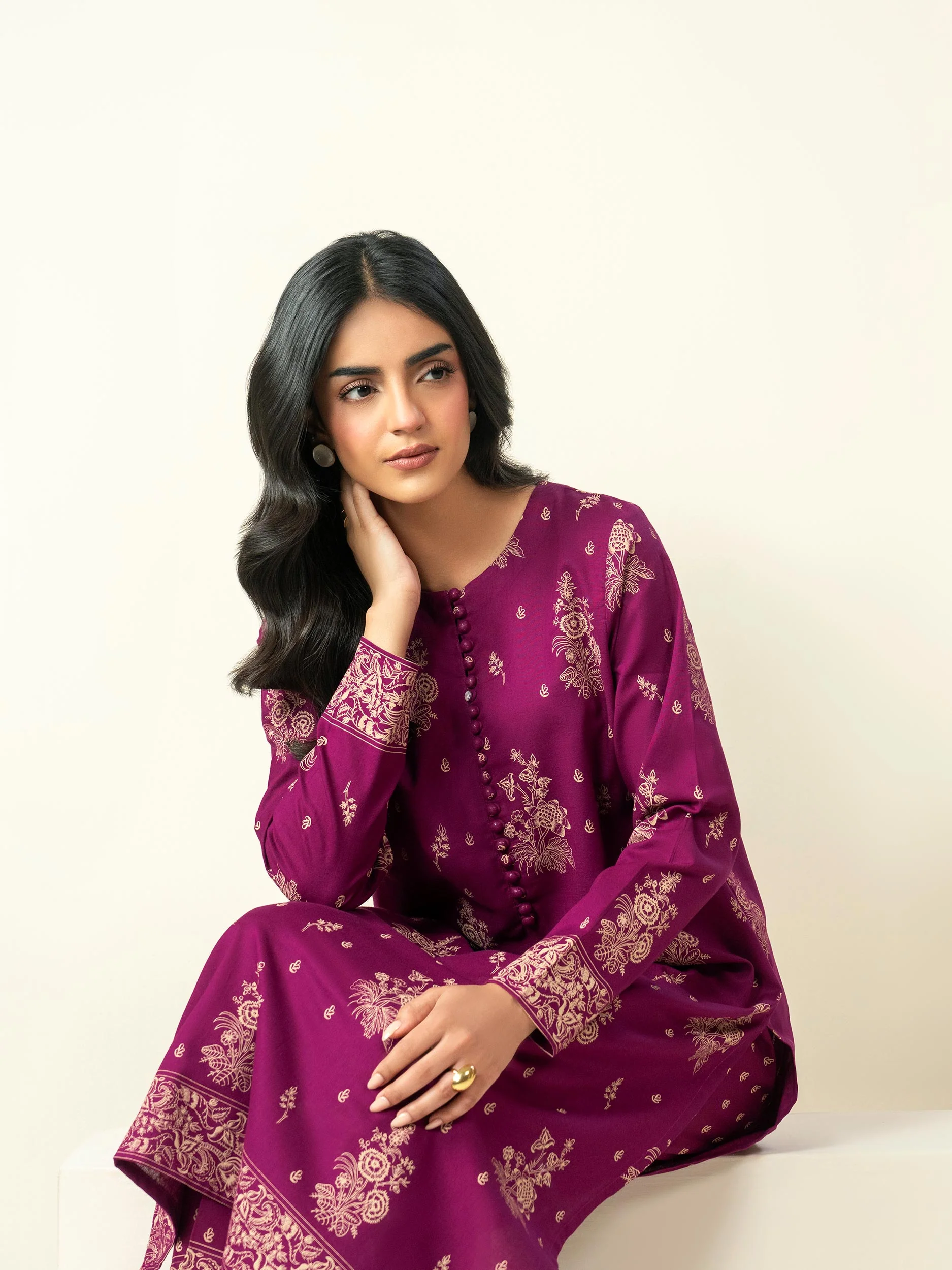 2 Piece Khaddar Suit Paste-Print (Unstitched) - Image 6