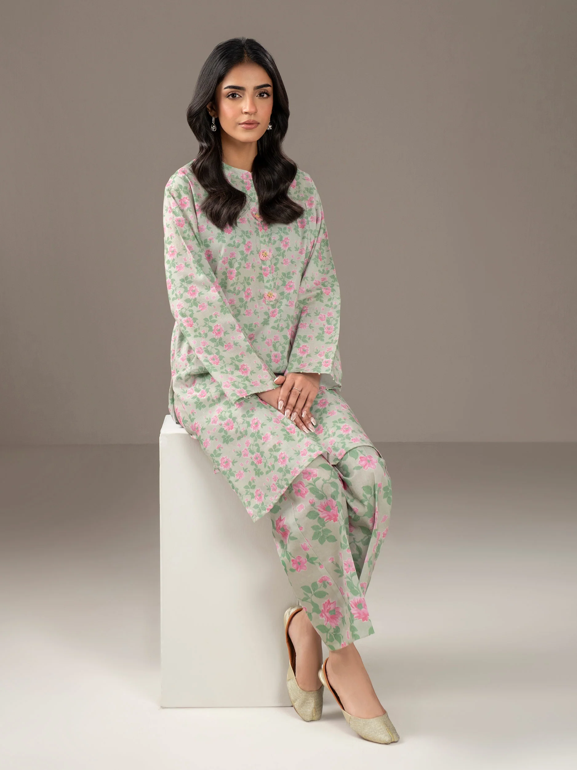 2 Piece Khaddar Suit-Printed (Unstitched) - Image 6