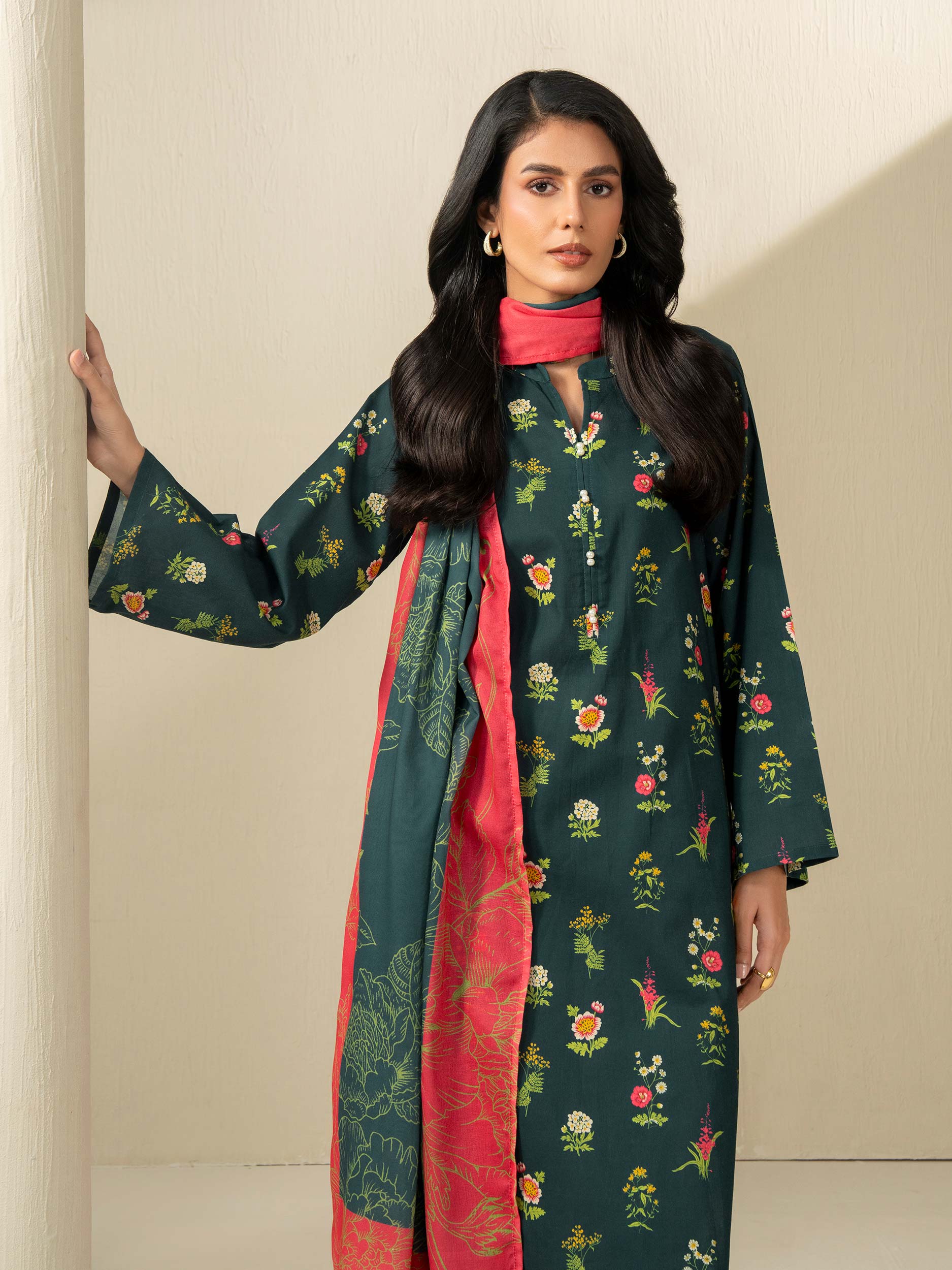 2 Piece Khaddar Suit-Printed (Unstitched) - Image 2