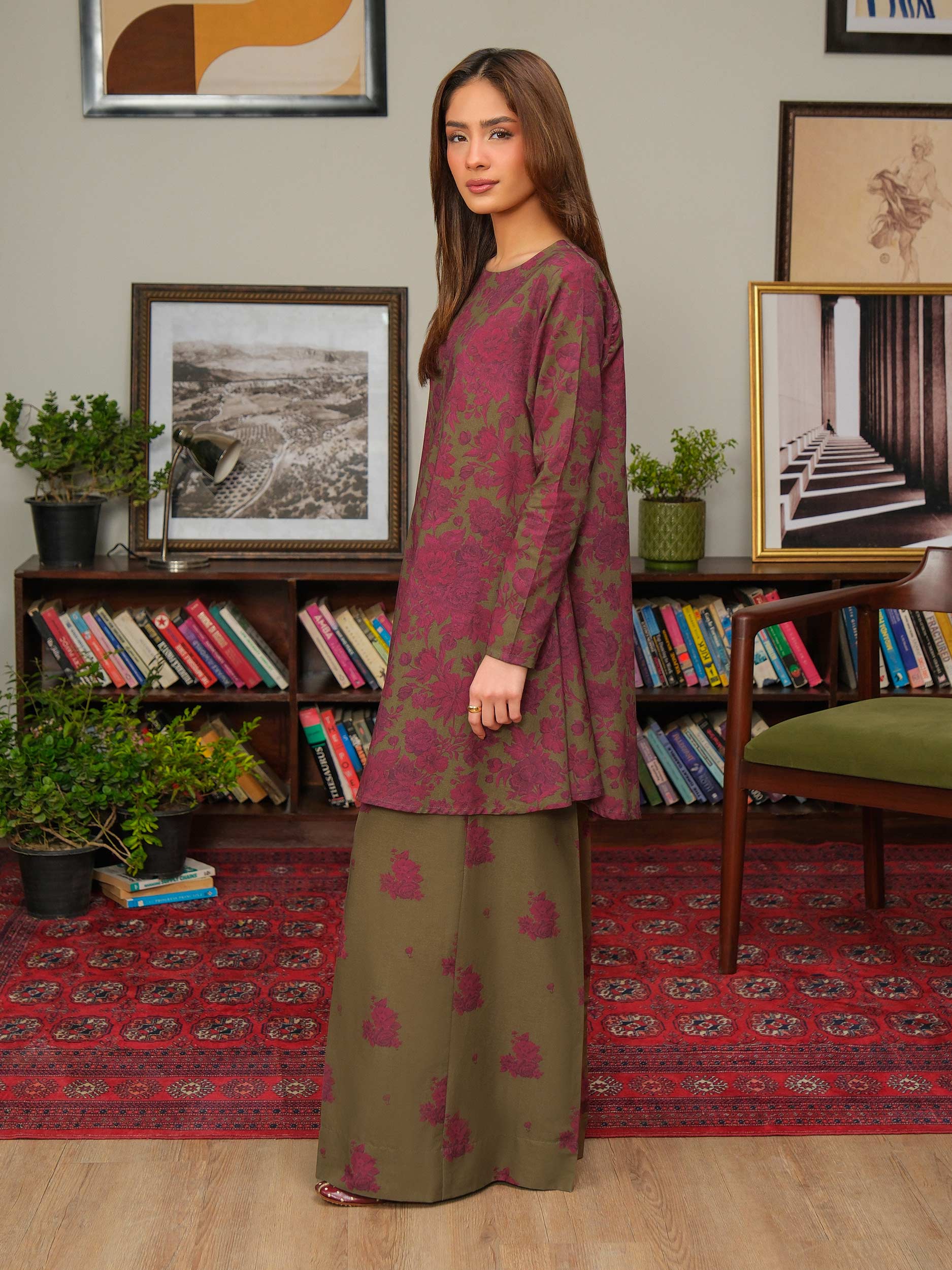 2 Piece Khaddar Suit-Printed (Unstitched) - Image 4