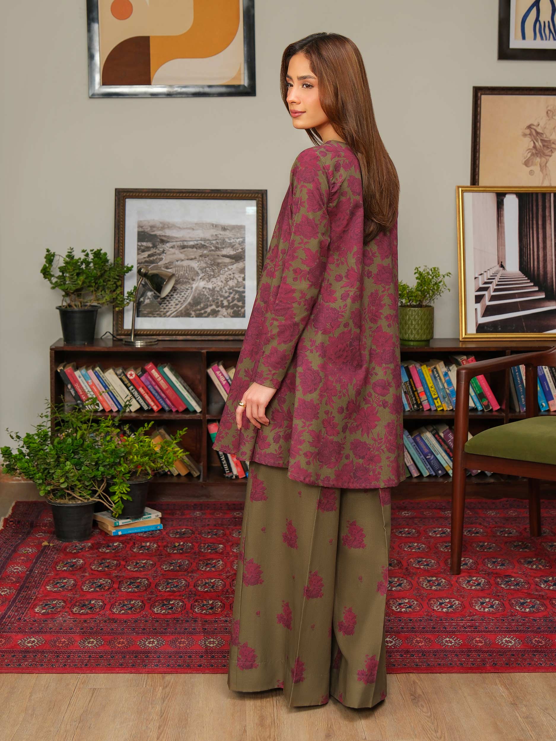 2 Piece Khaddar Suit-Printed (Unstitched) - Image 6