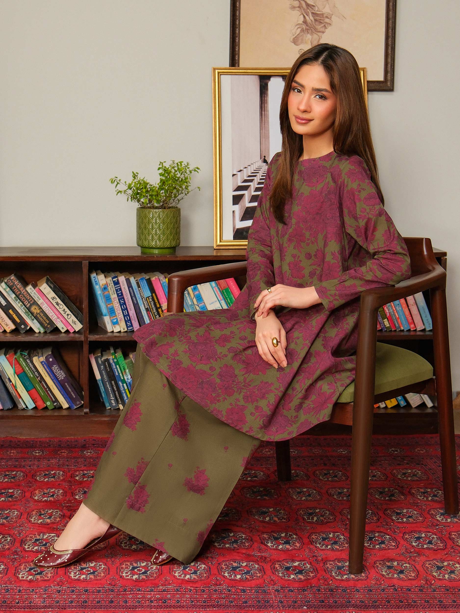 2 Piece Khaddar Suit-Printed (Unstitched) - Image 7