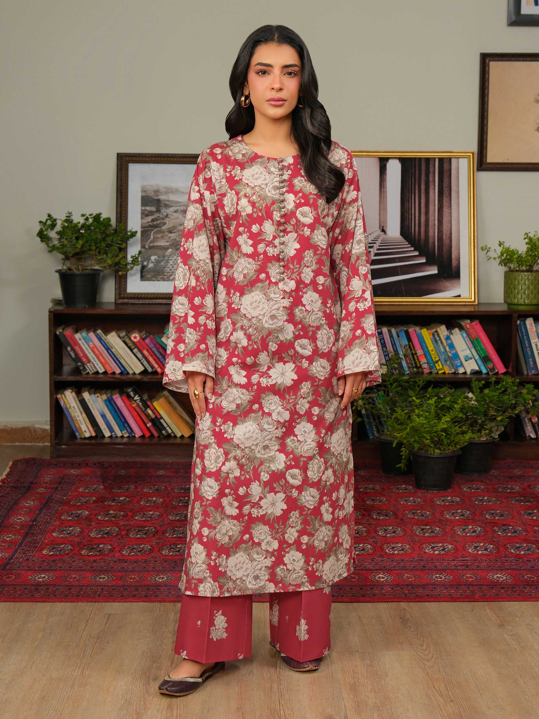 2 Piece Khaddar Suit-Printed (Unstitched) - Image 3