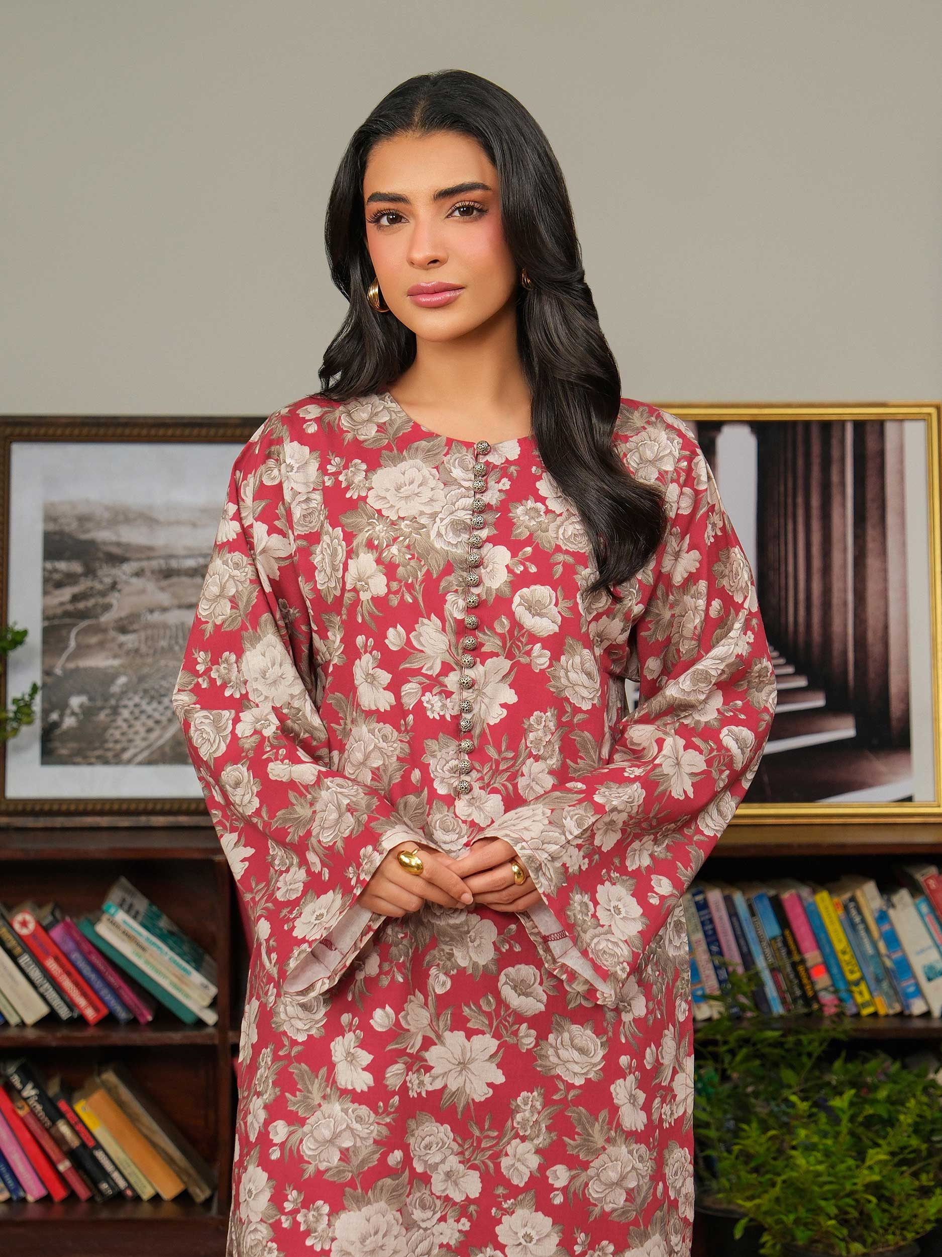 2 Piece Khaddar Suit-Printed (Unstitched) - Image 7