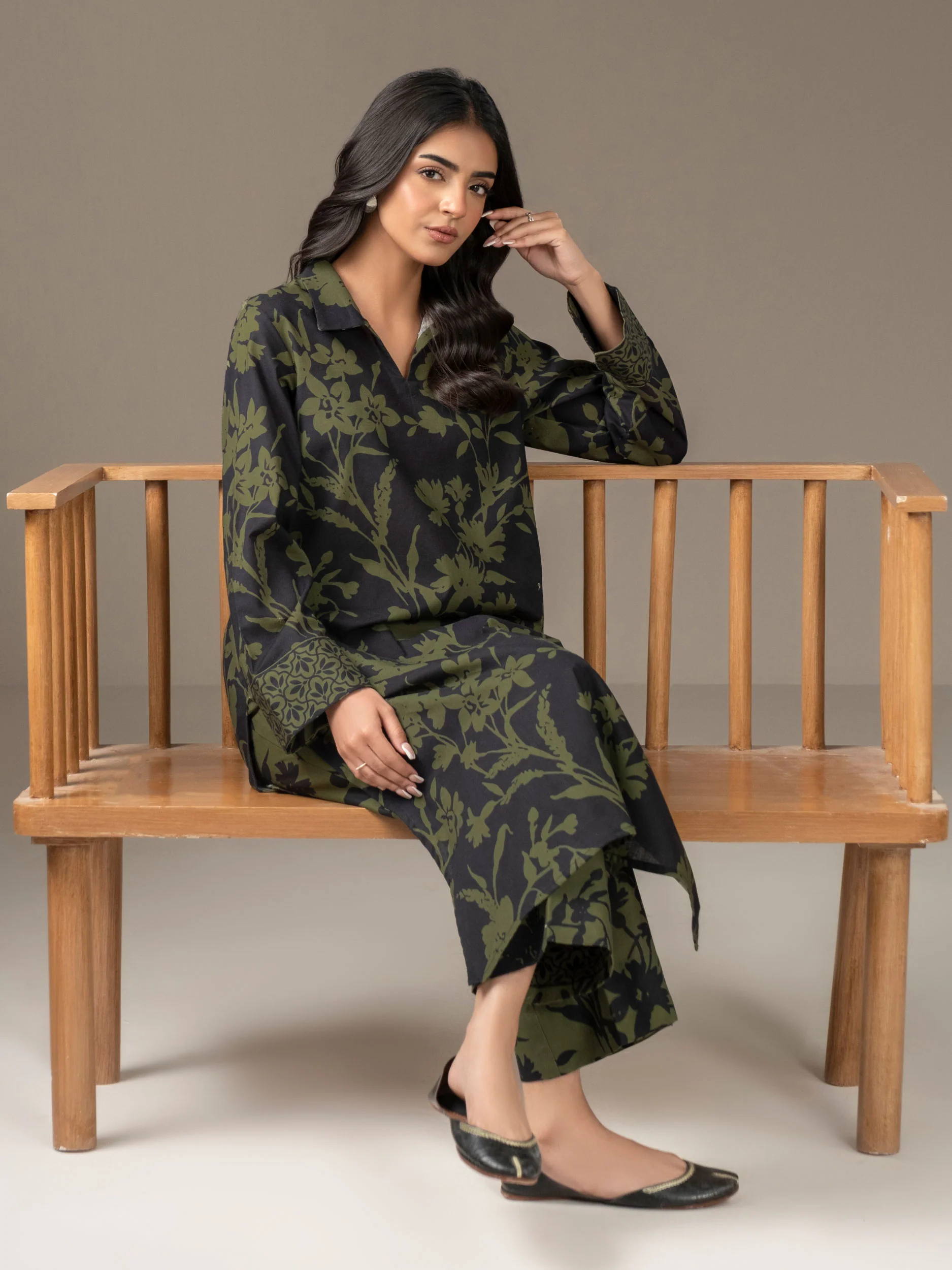 2 Piece Khaddar Suit-Printed (Unstitched) - Image 5
