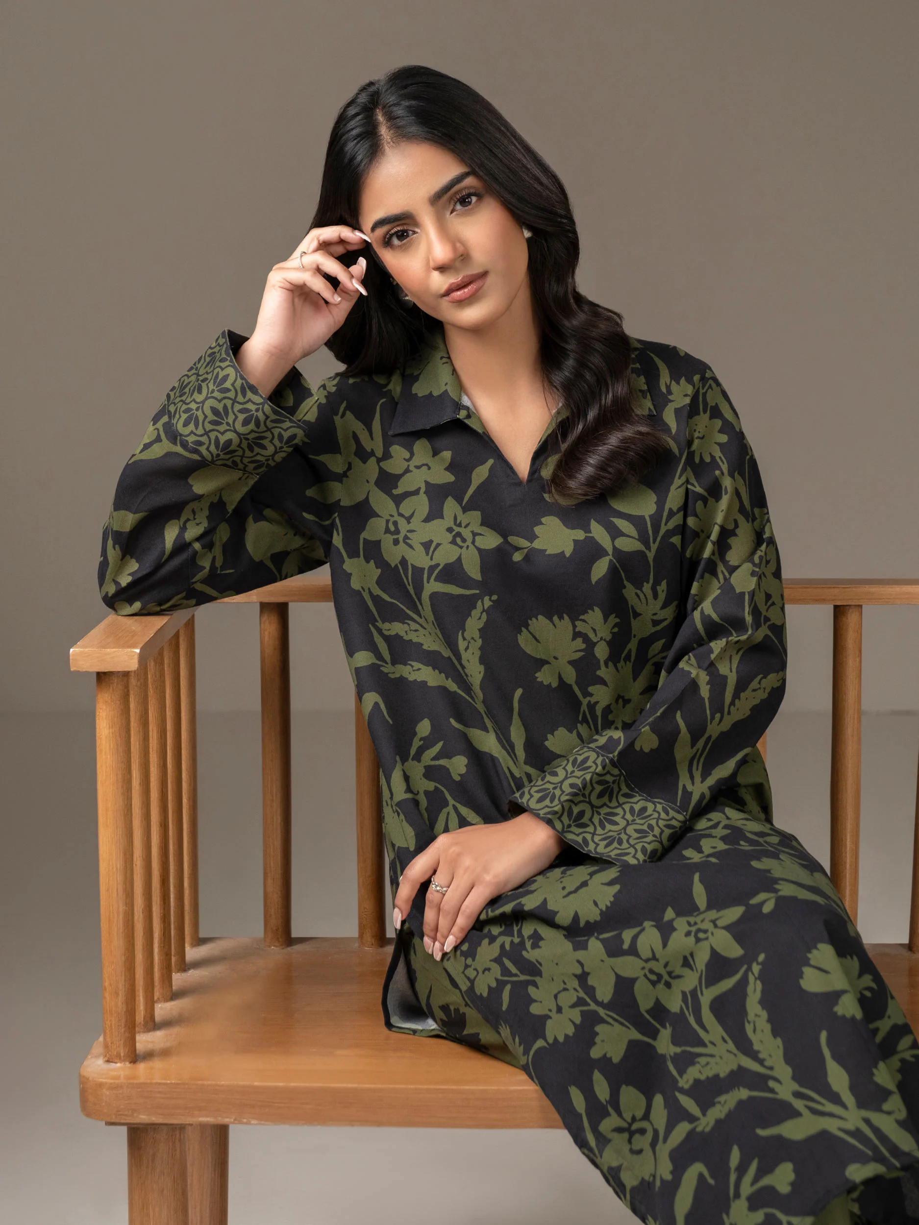 2 Piece Khaddar Suit-Printed (Unstitched) - Image 6
