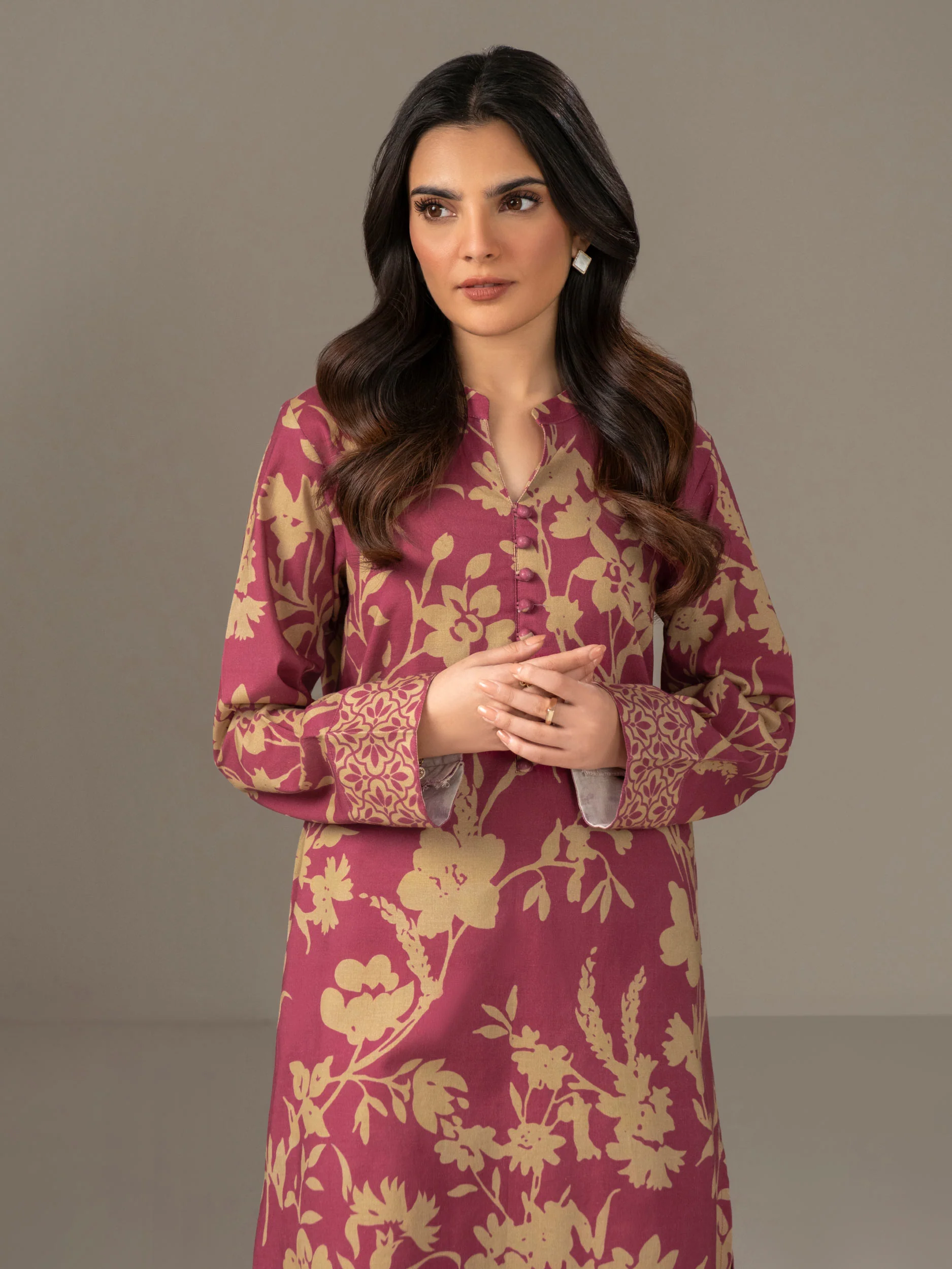 2 Piece Khaddar Suit-Printed (Unstitched) - Image 2