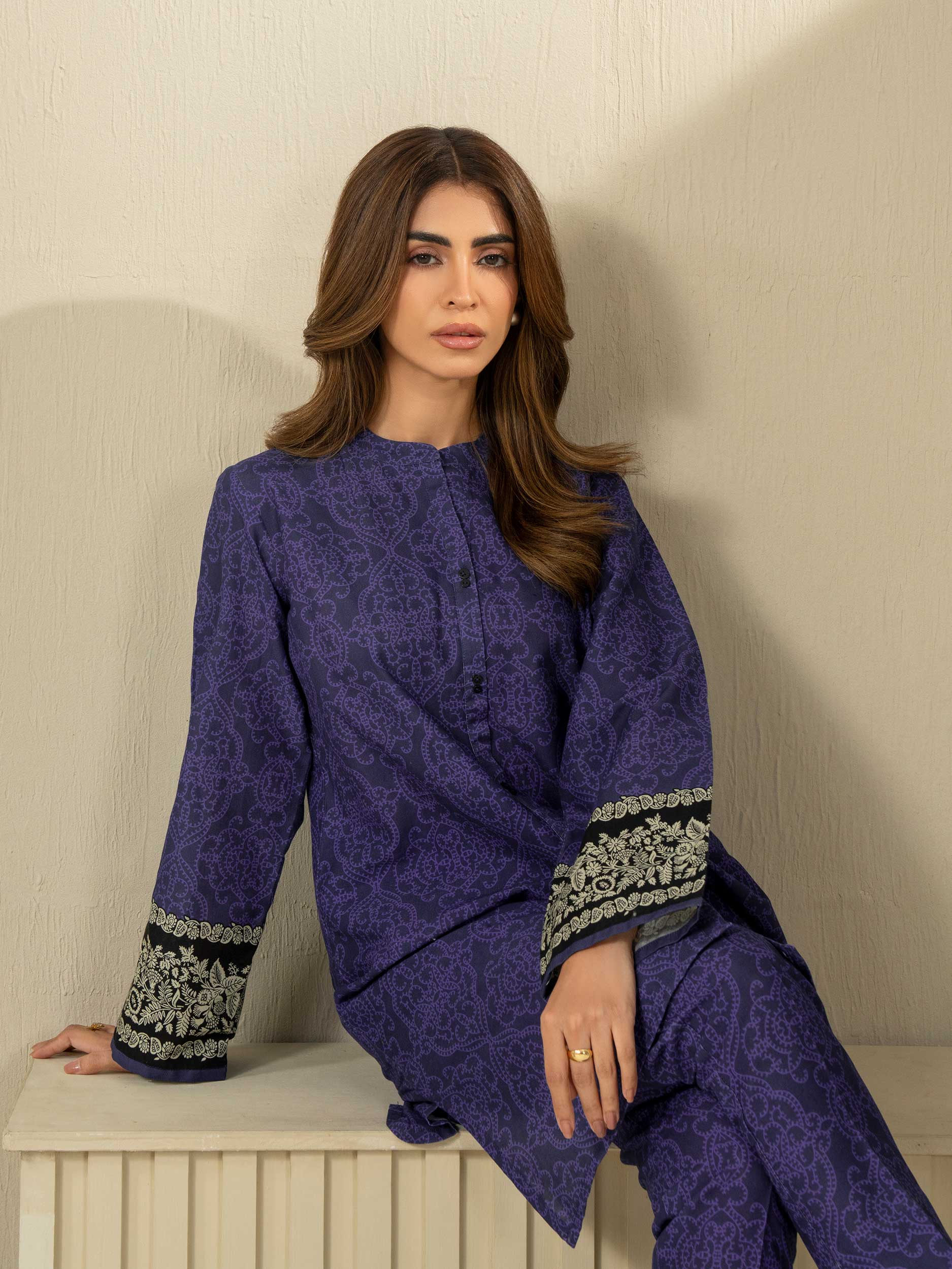 2 Piece Khaddar Suit-Printed (Unstitched) - Image 2