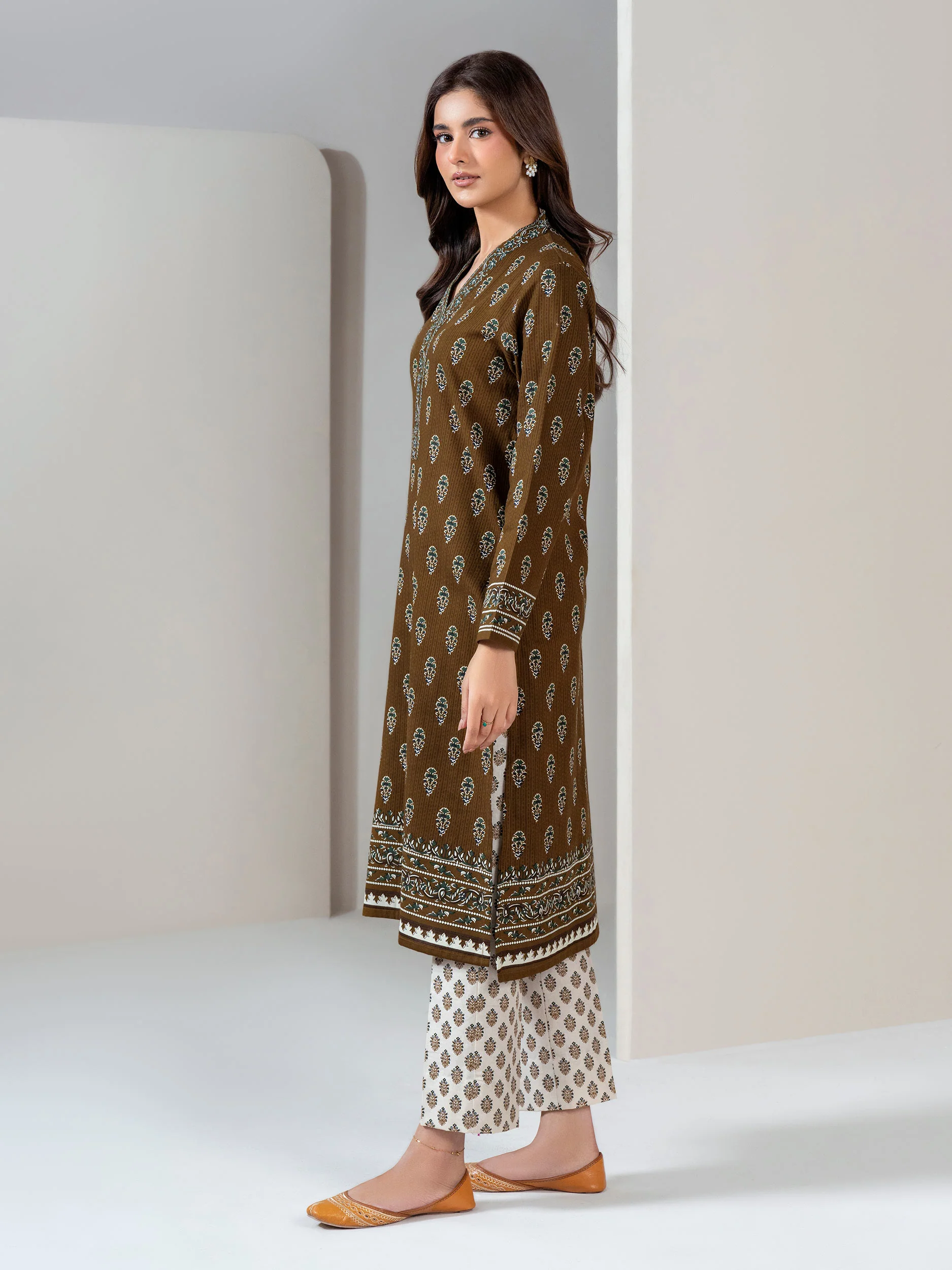 2 Piece Slub Khaddar Suit (Unstitched) - Image 3