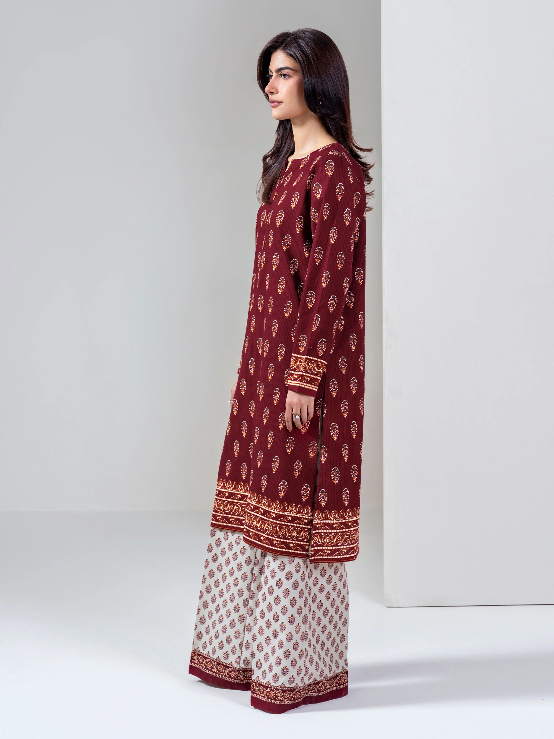 2 Piece Slub Khaddar Suit (Unstitched) - Image 2