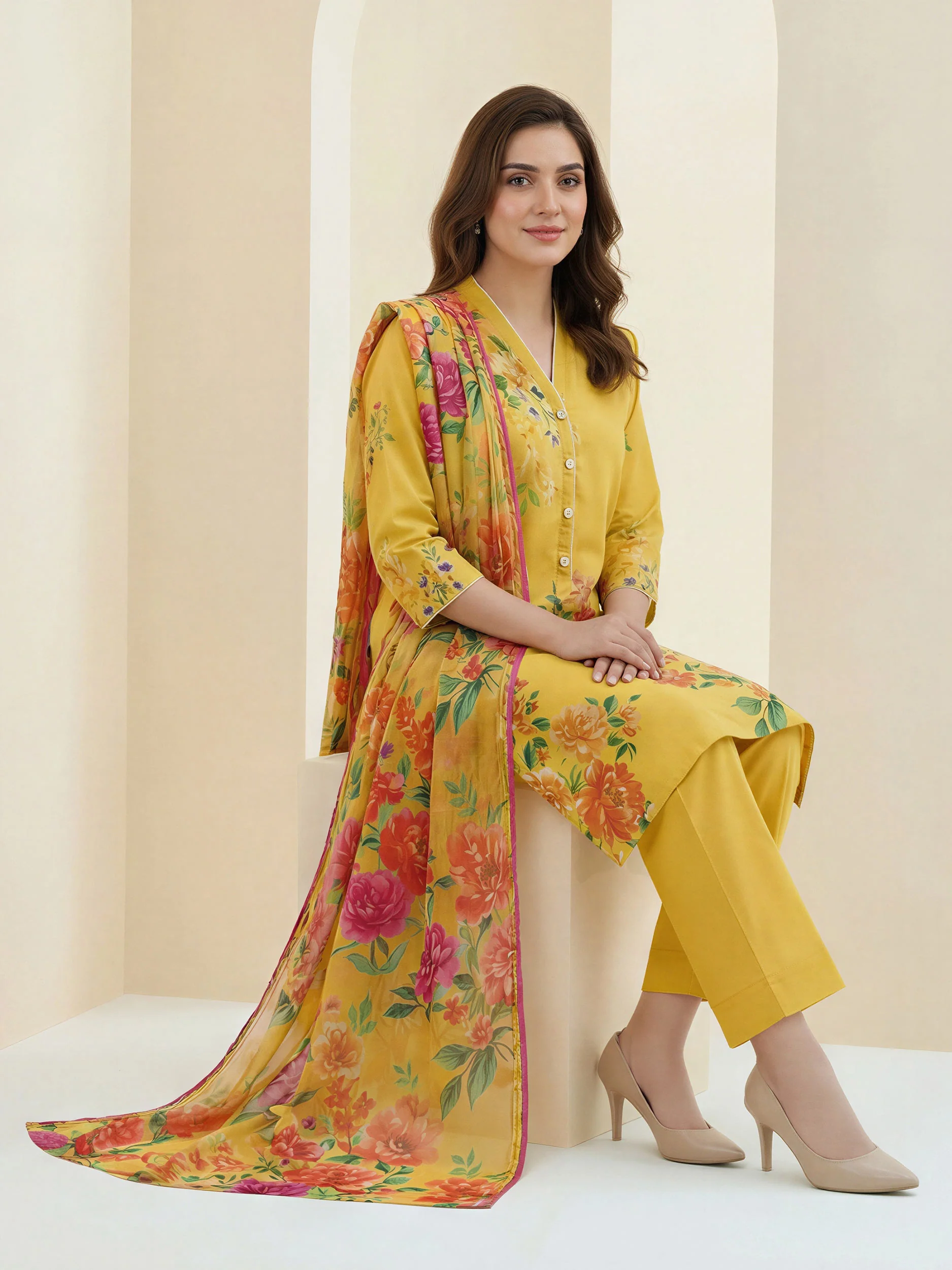 2 Piece Lawn Suit -Printed (Unstitched) - Image 3
