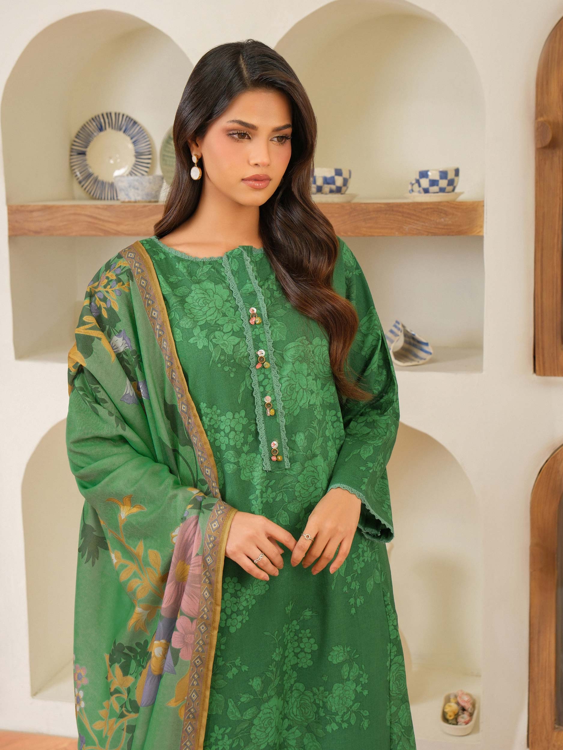 3 Piece Khaddar Suit-Printed (Unstitched) - Image 6