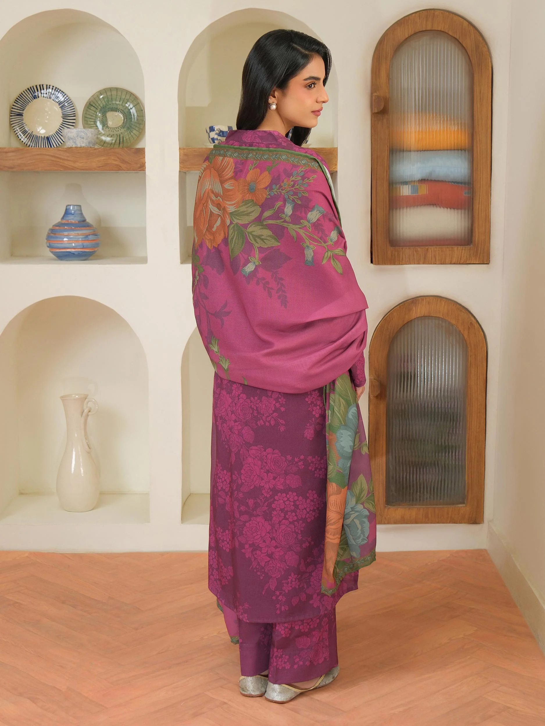 3 Piece Khaddar Suit-Printed (Unstitched) - Image 5