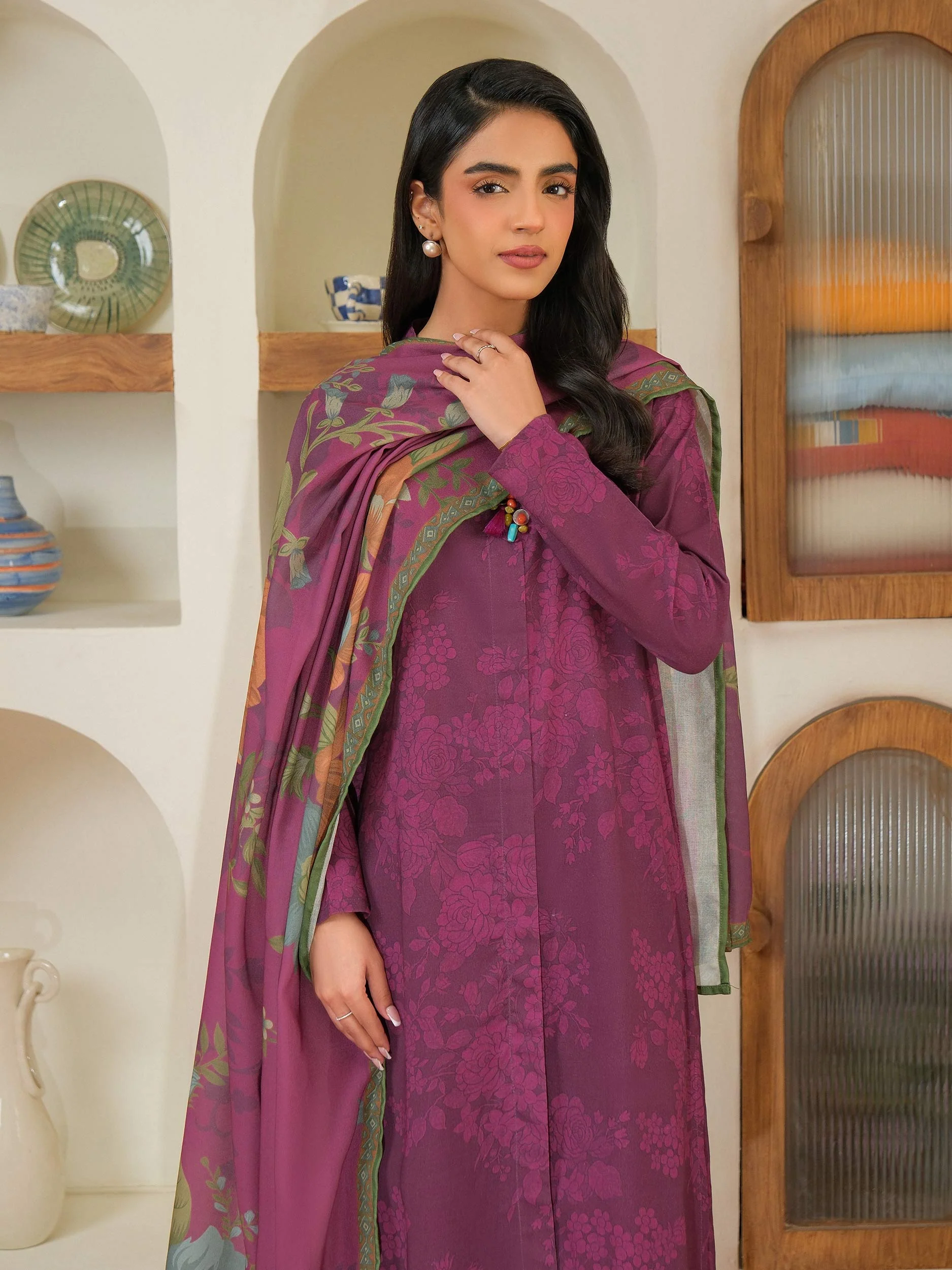 3 Piece Khaddar Suit-Printed (Unstitched) - Image 6