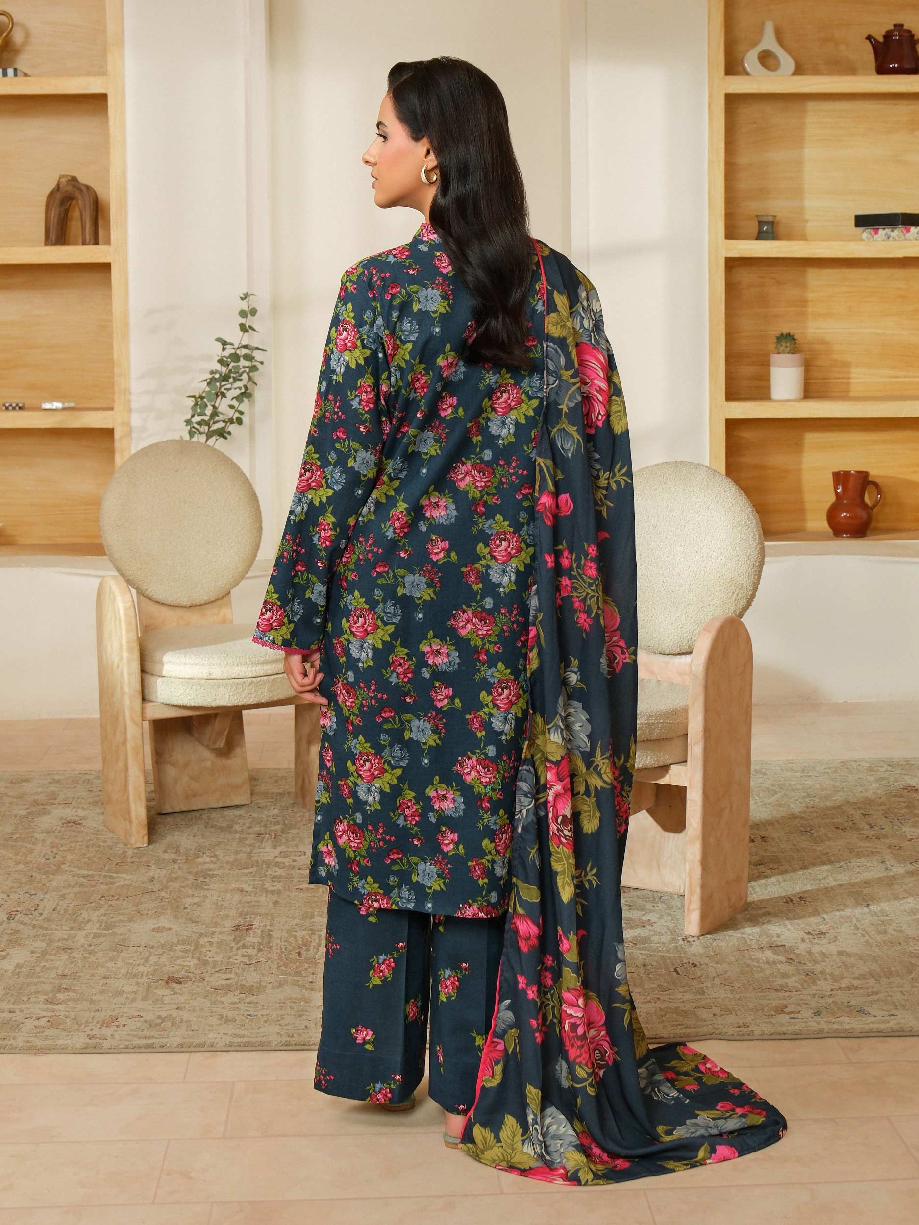3 Piece Khaddar Suit-Printed (Unstitched) - Image 5