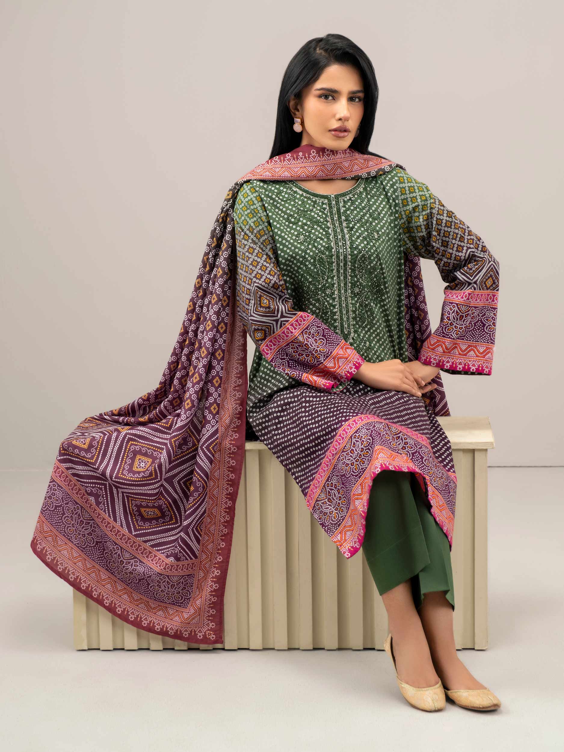 3 Piece Lawn Suit-Embroidered (Unstitched) - Image 4