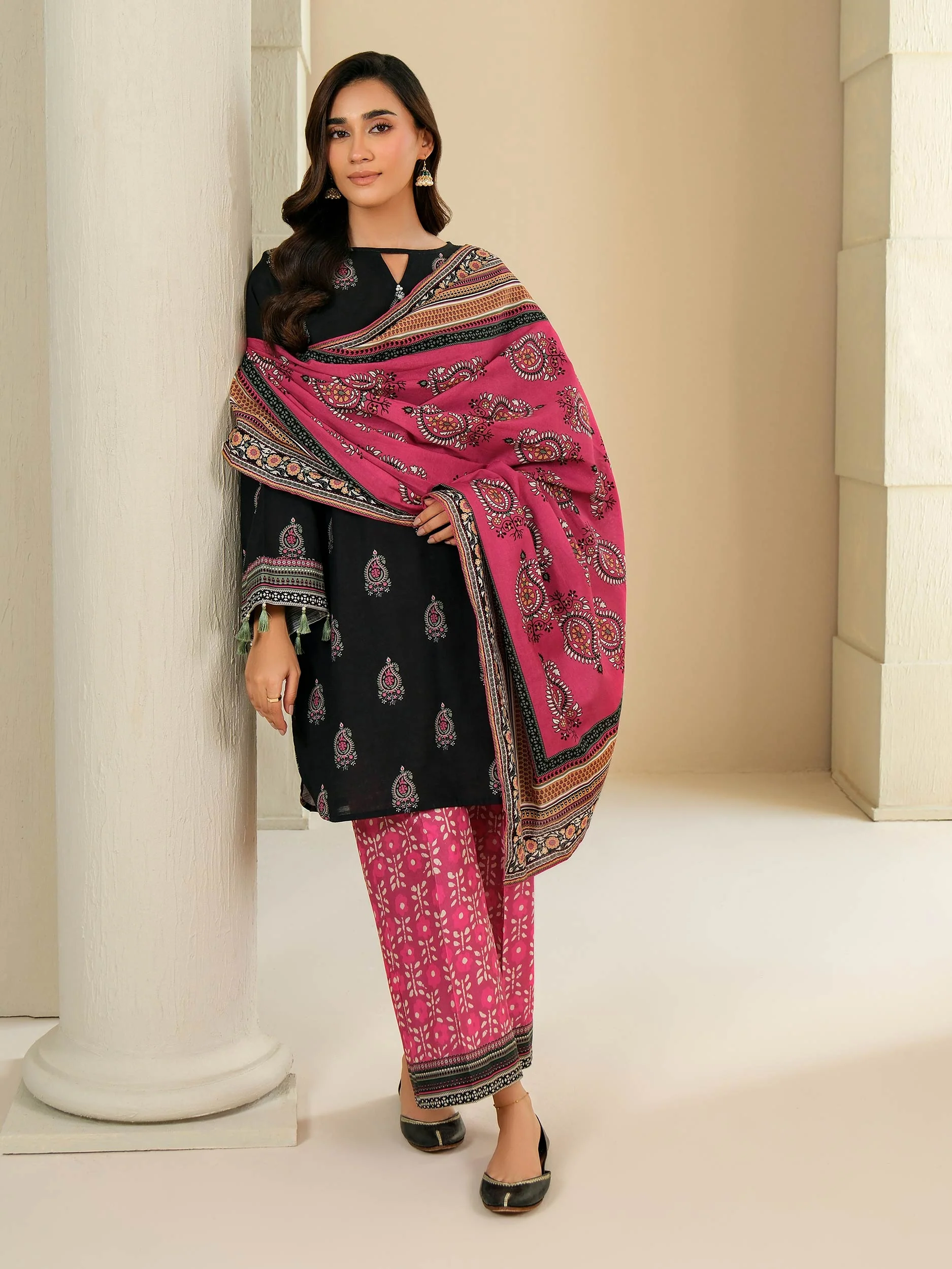 3 Piece Khaddar Suit-Printed (Unstitched) - Image 2
