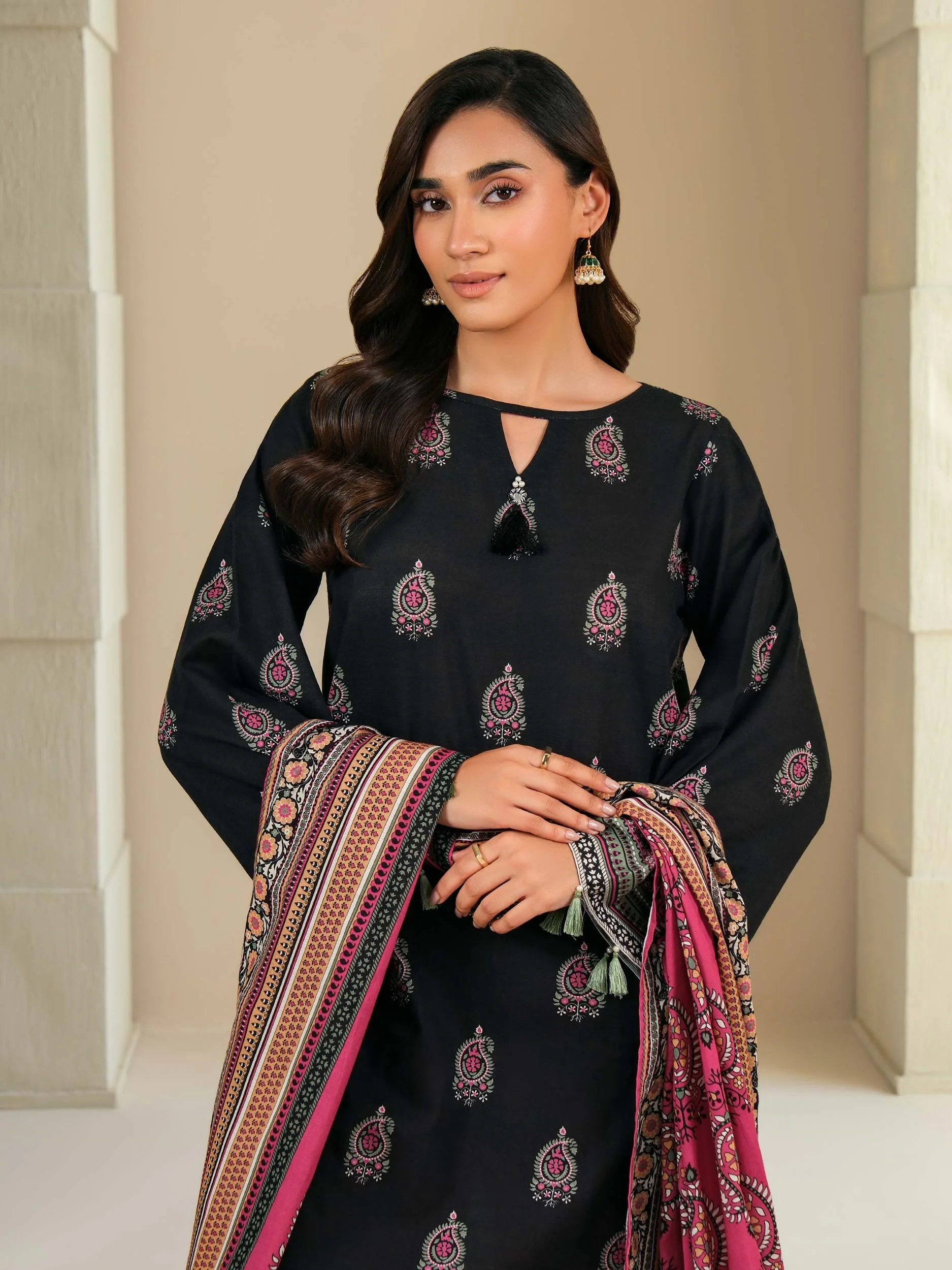 3 Piece Khaddar Suit-Printed (Unstitched) - Image 4