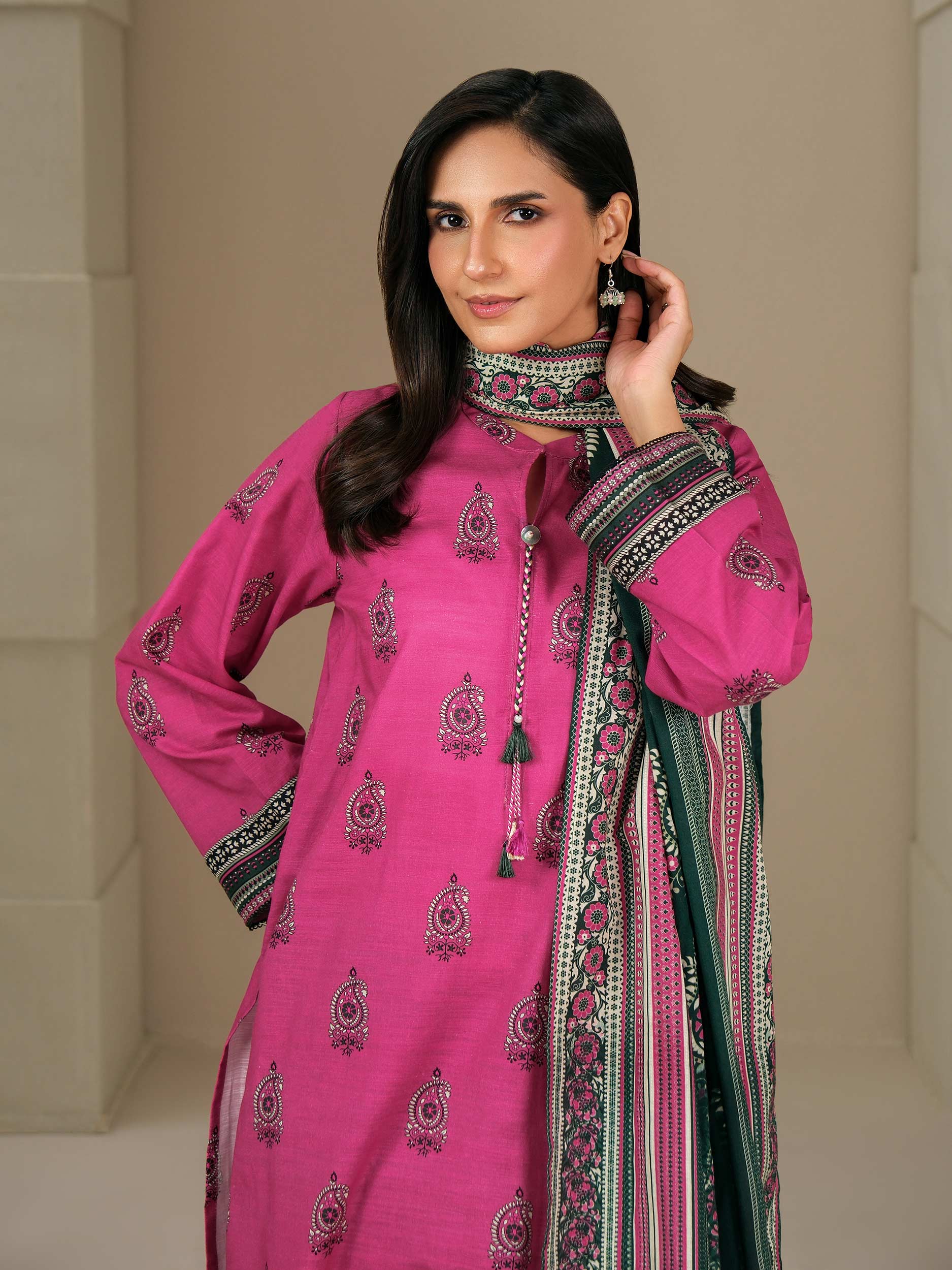 3 Piece Khaddar Suit-Printed (Unstitched) - Image 2
