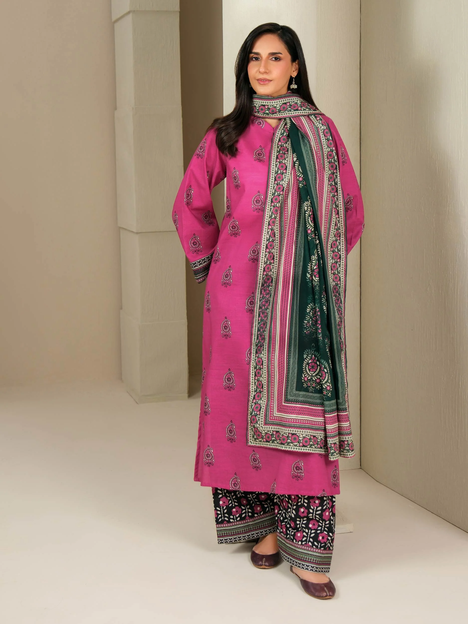 3 Piece Khaddar Suit-Printed (Unstitched) - Image 3