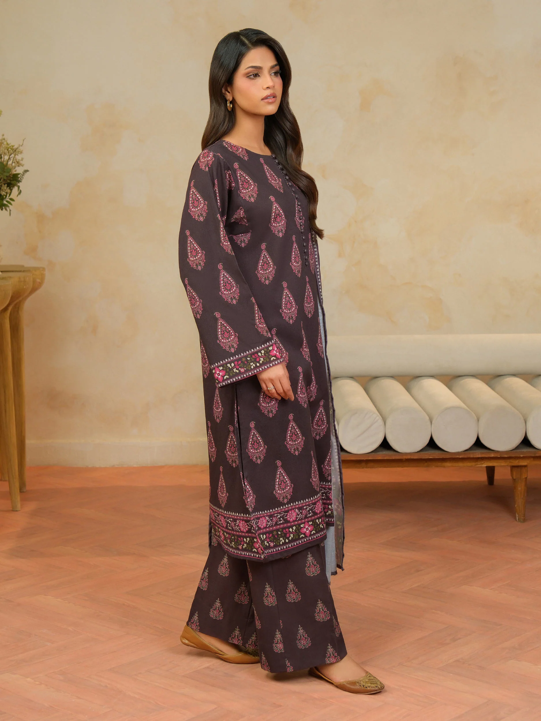 3 Piece Khaddar Suit-Printed (Unstitched) - Image 3