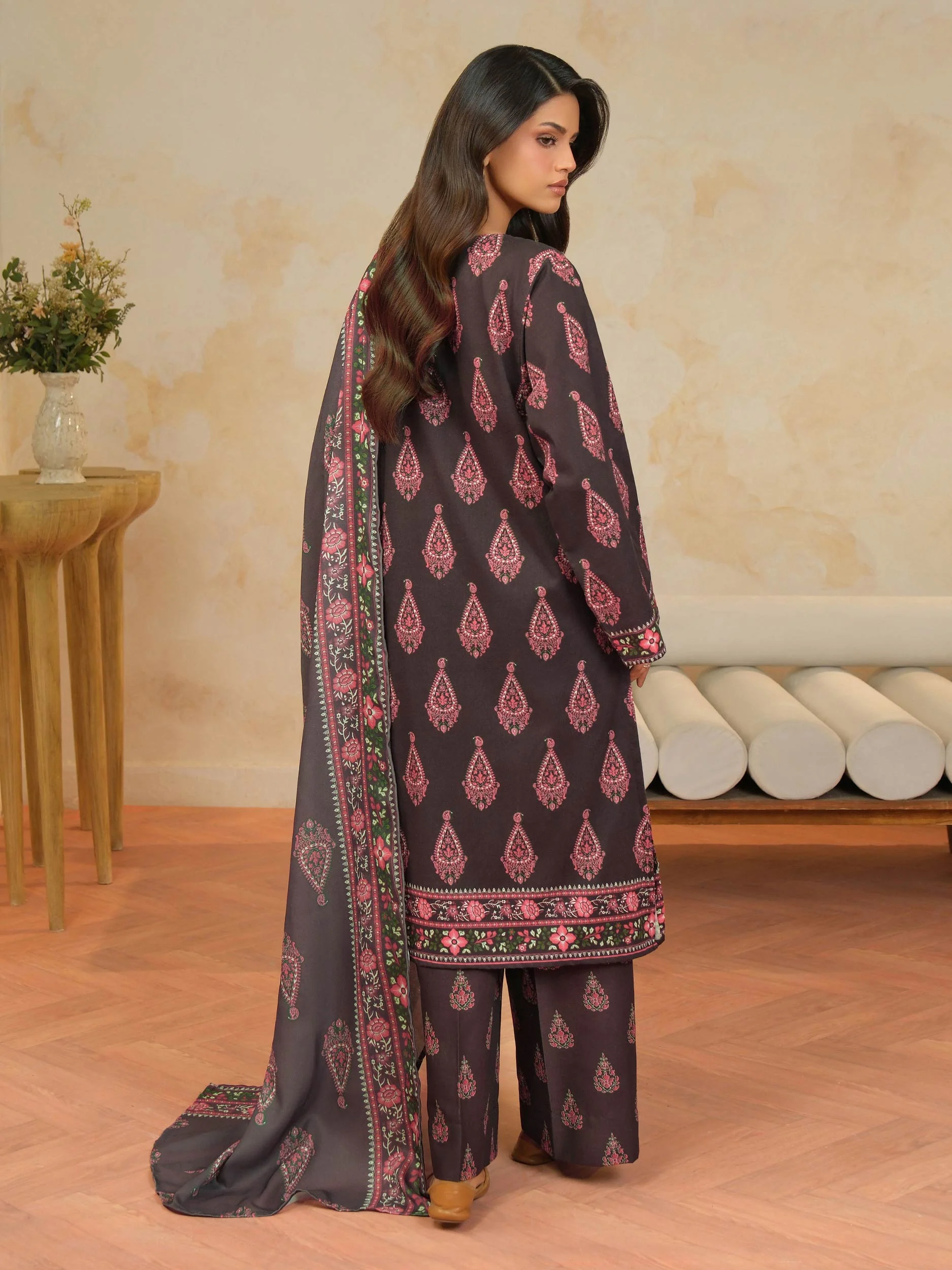 3 Piece Khaddar Suit-Printed (Unstitched) - Image 4