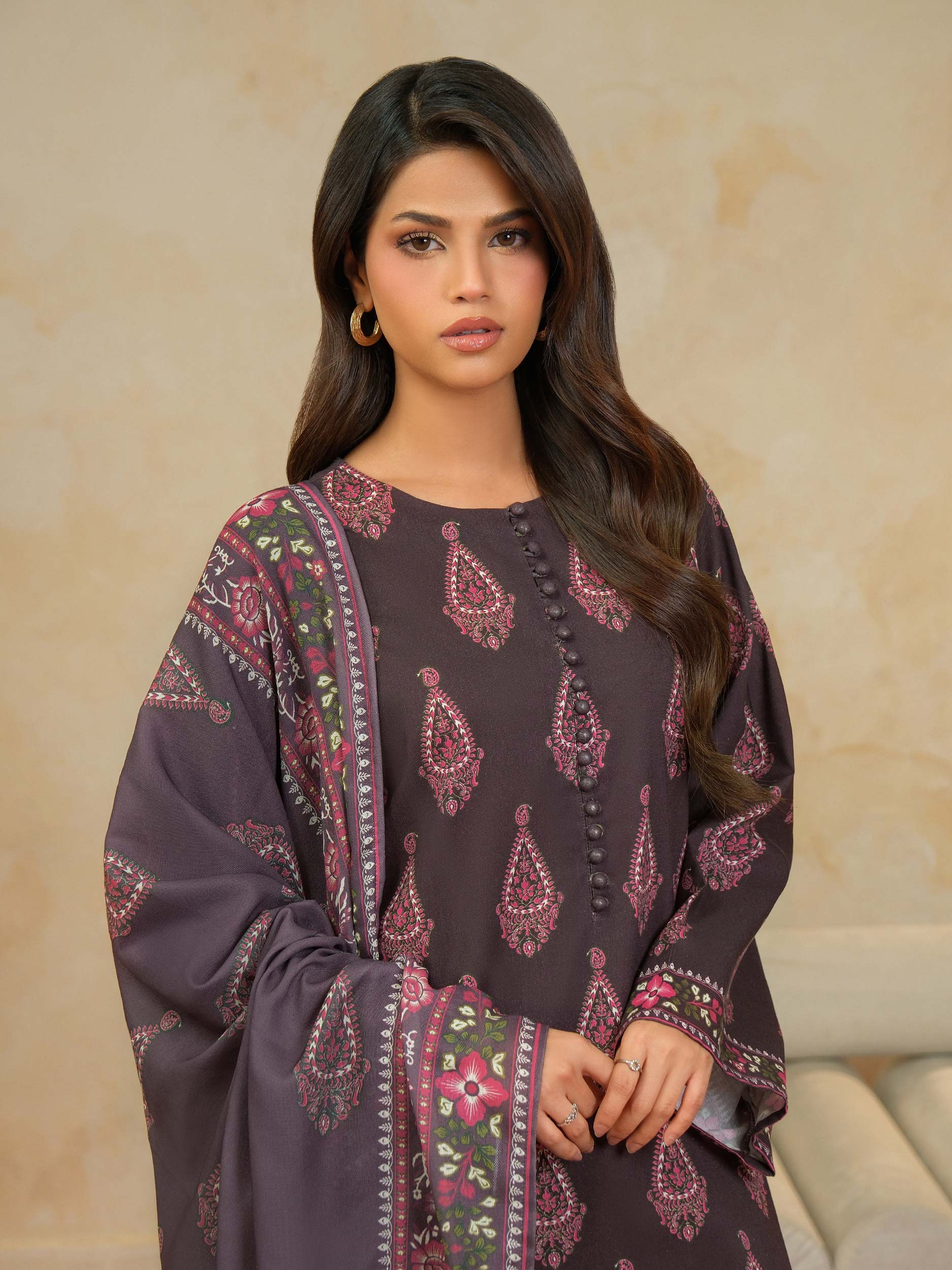 3 Piece Khaddar Suit-Printed (Unstitched) - Image 5