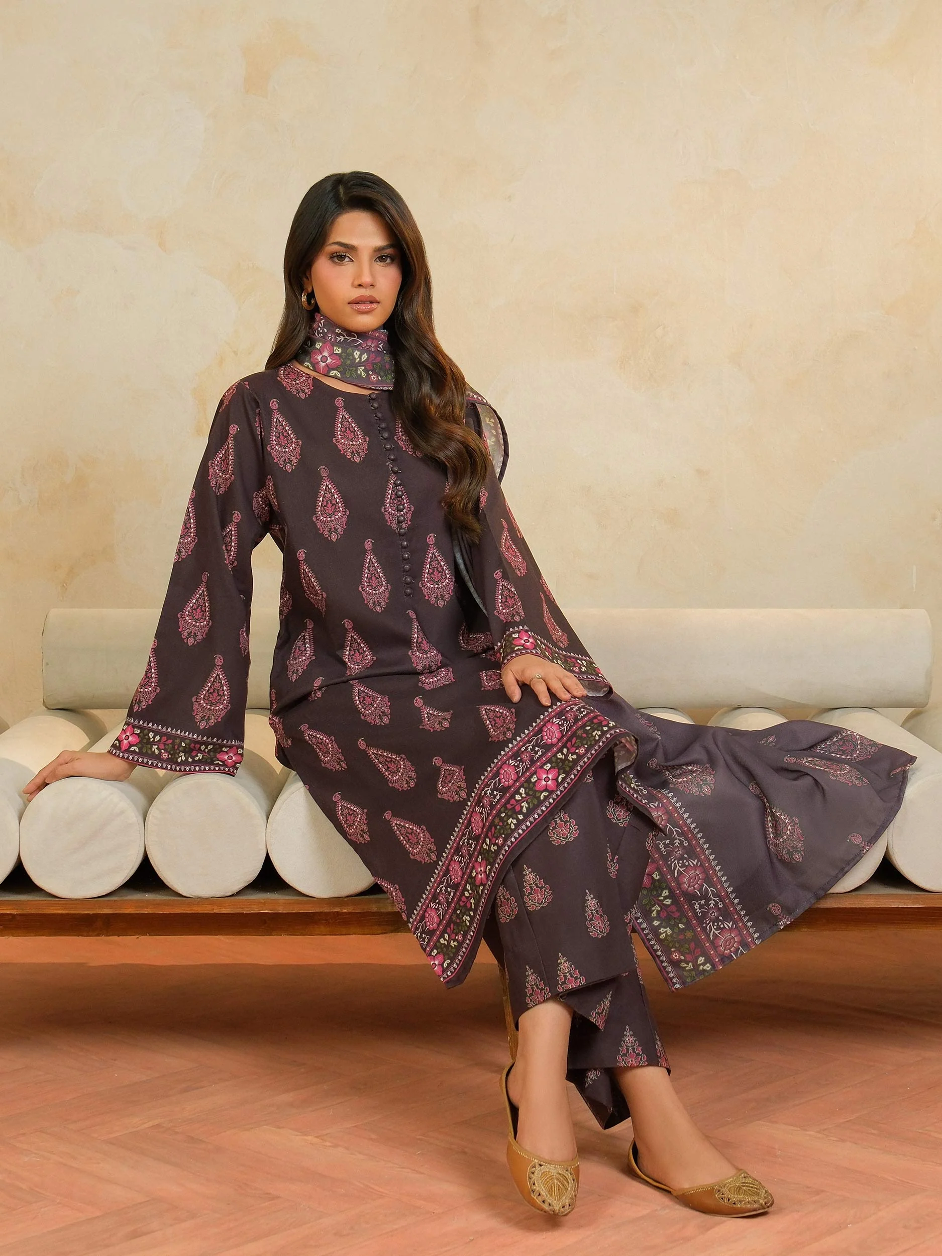 3 Piece Khaddar Suit-Printed (Unstitched) - Image 6
