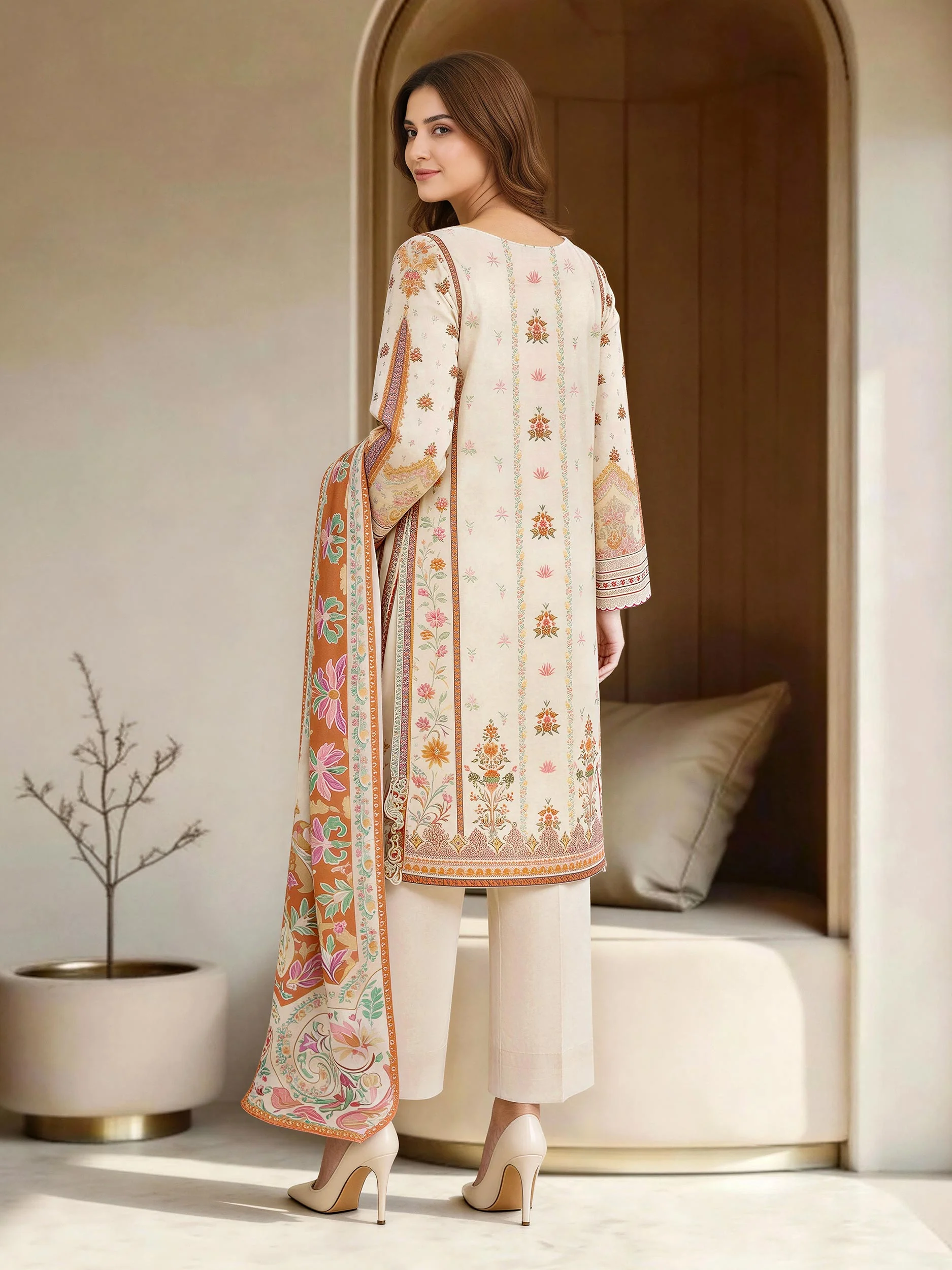 3 Piece Lawn Suit-Embroidered (Unstitched) - Image 3