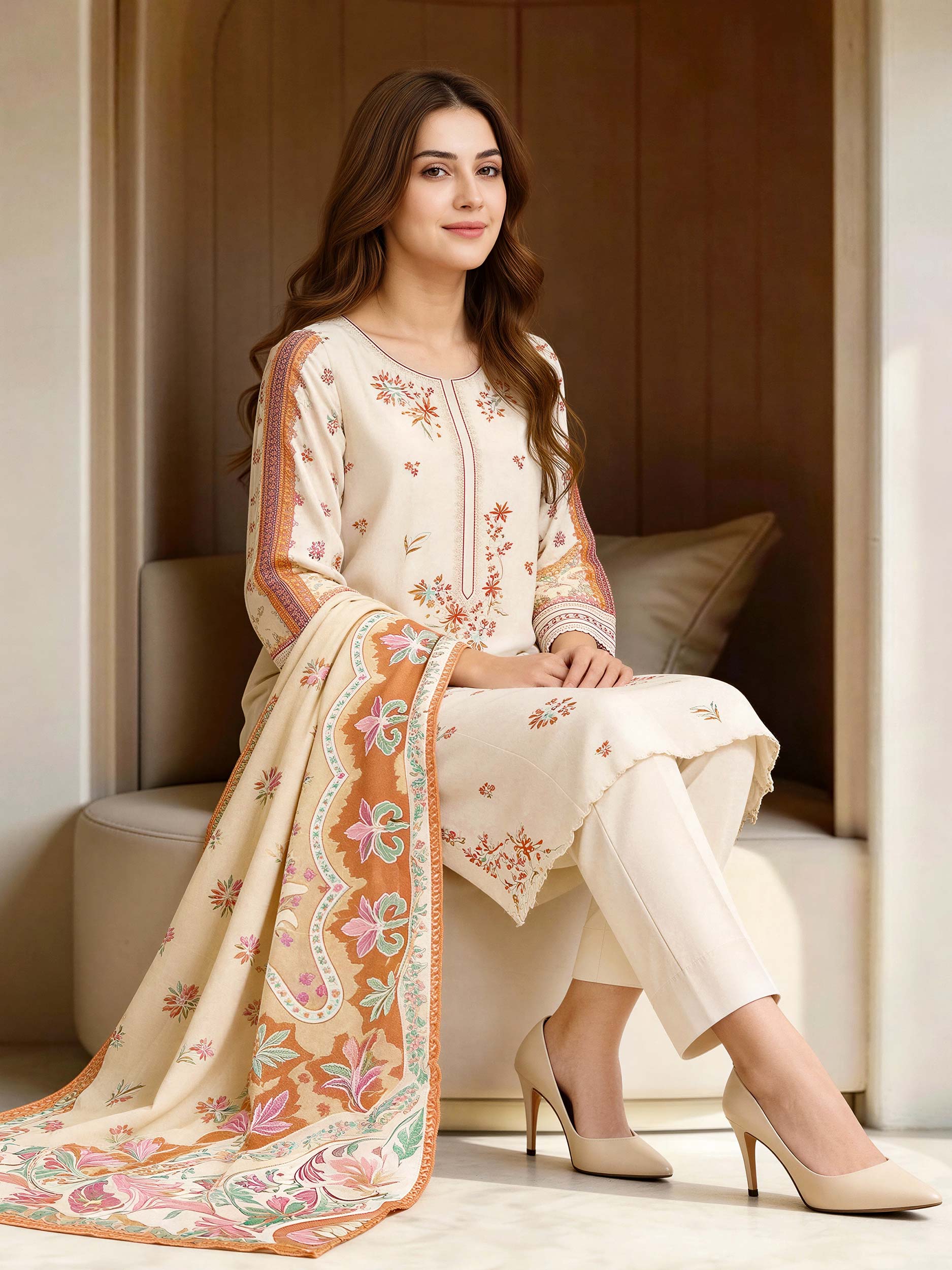 3 Piece Lawn Suit-Embroidered (Unstitched) - Image 5