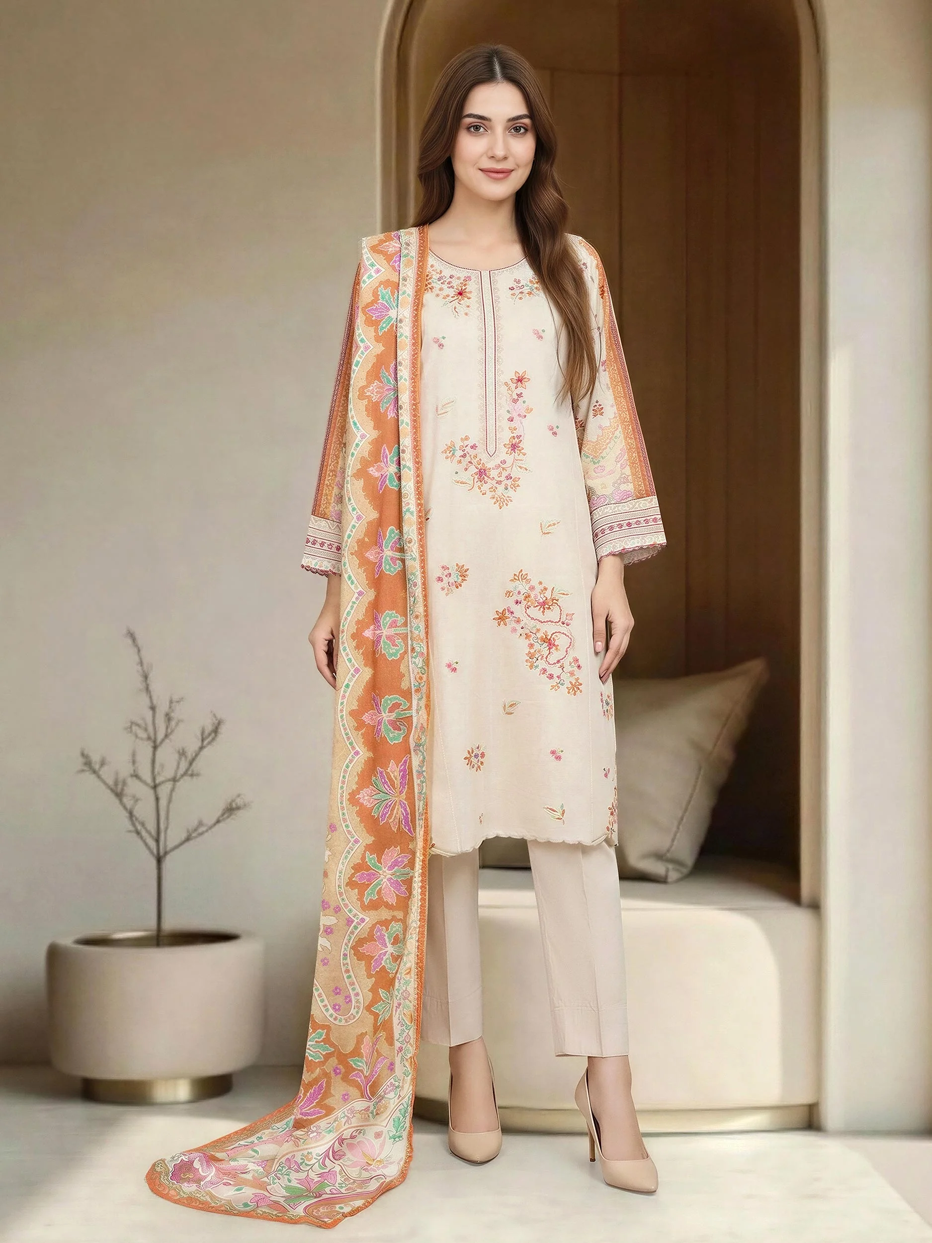 3 Piece Lawn Suit-Embroidered (Unstitched) - Image 6