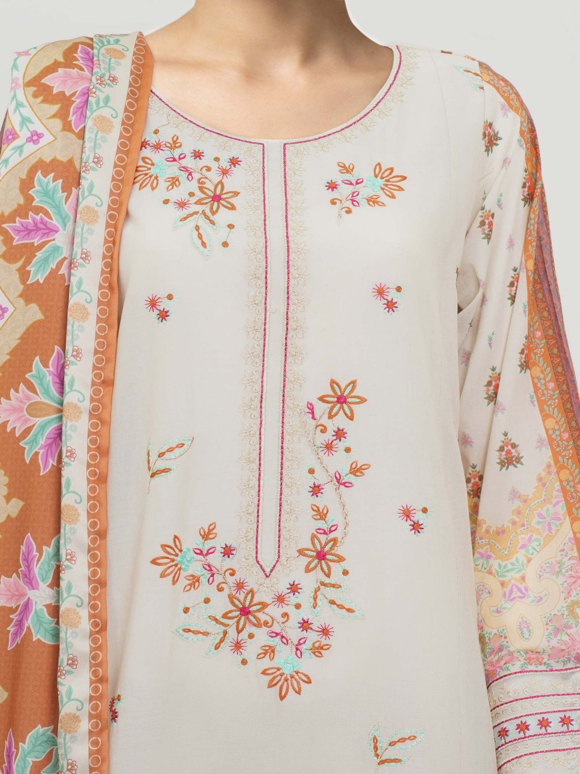 3 Piece Lawn Suit-Embroidered (Unstitched) - Image 7