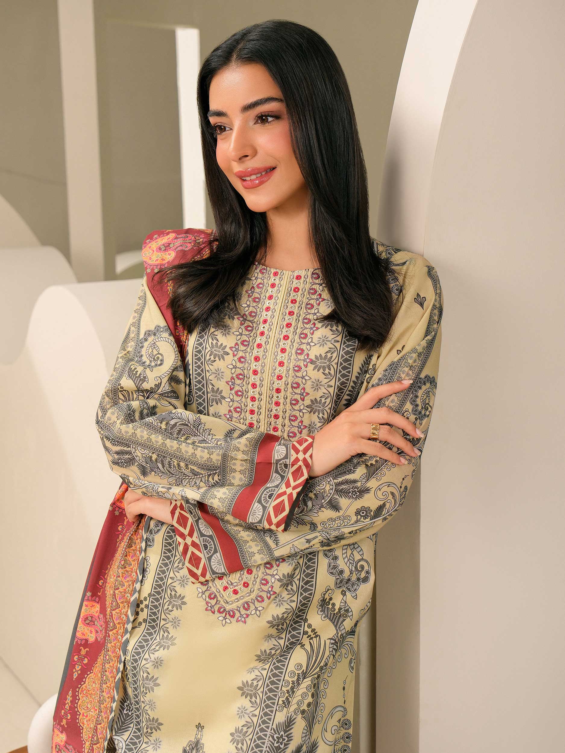 3 Piece Lawn Suit-Embroidered (Unstitched) - Image 4