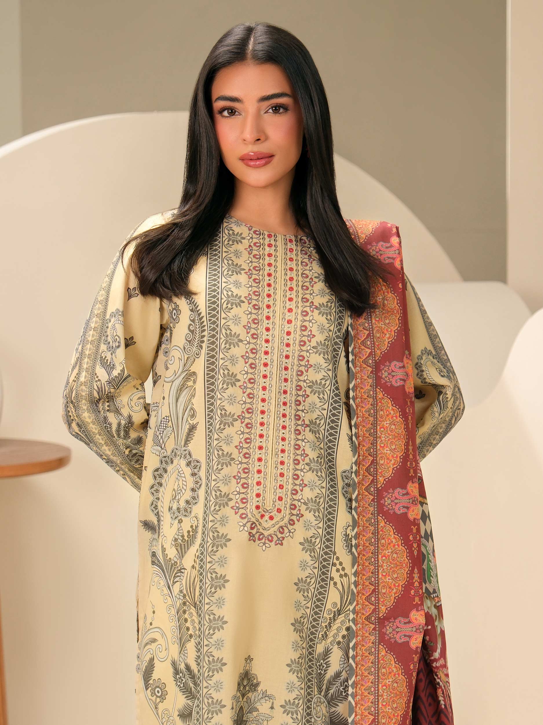 3 Piece Lawn Suit-Embroidered (Unstitched) - Image 6