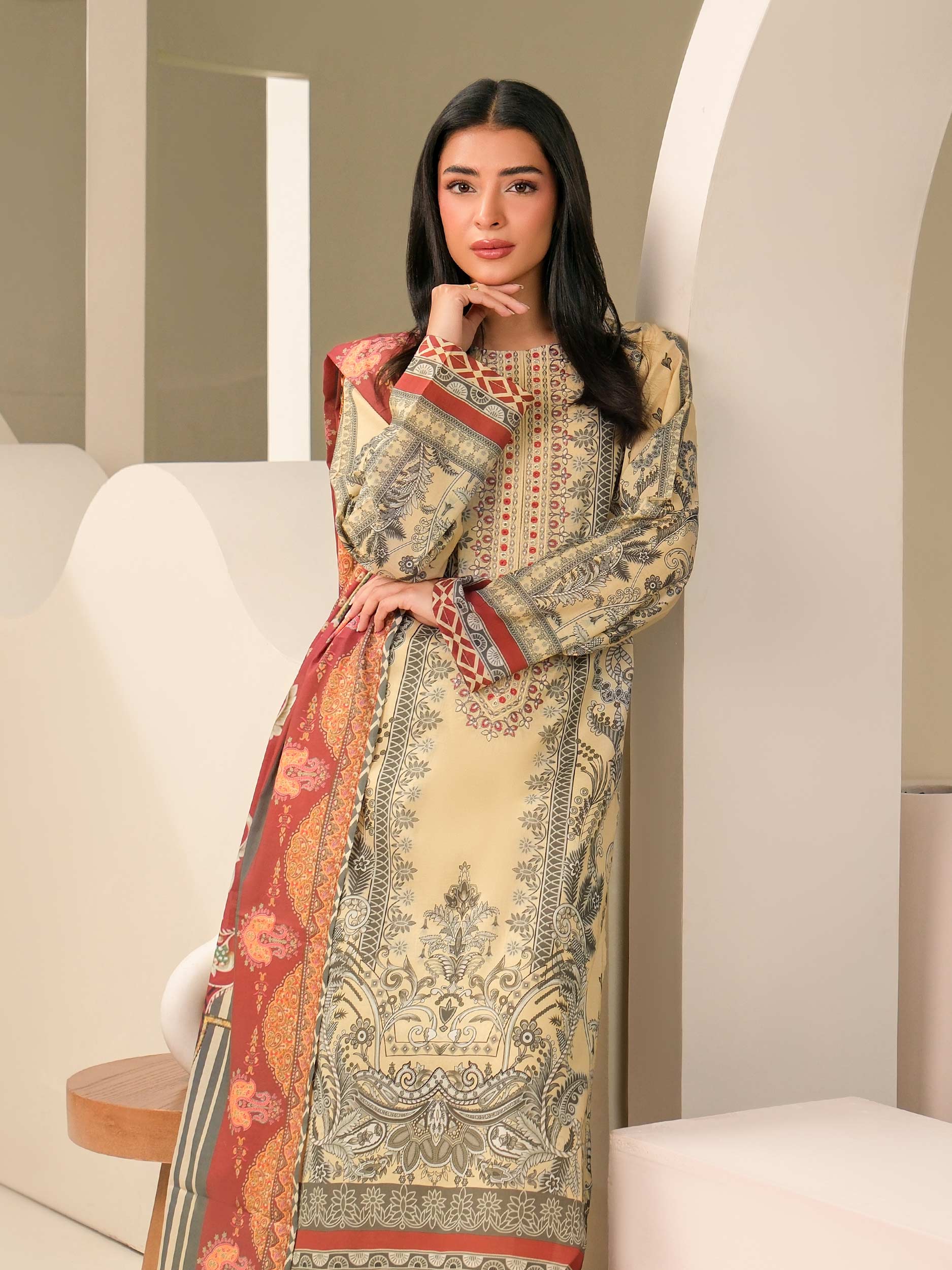 3 Piece Lawn Suit-Embroidered (Unstitched) - Image 7