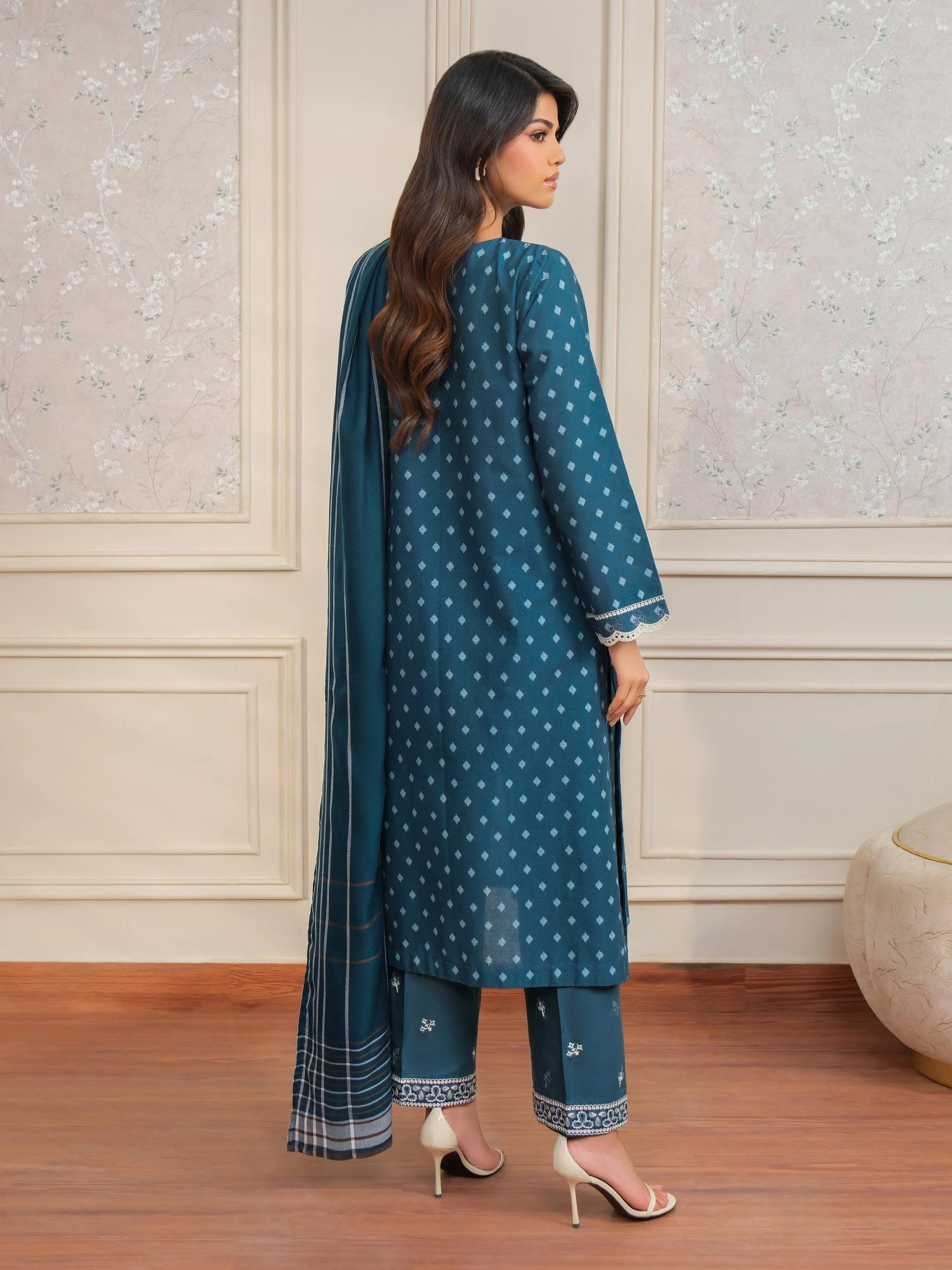 3 Piece Khaddar Suit-Embroidered (Unstitched) - Image 3