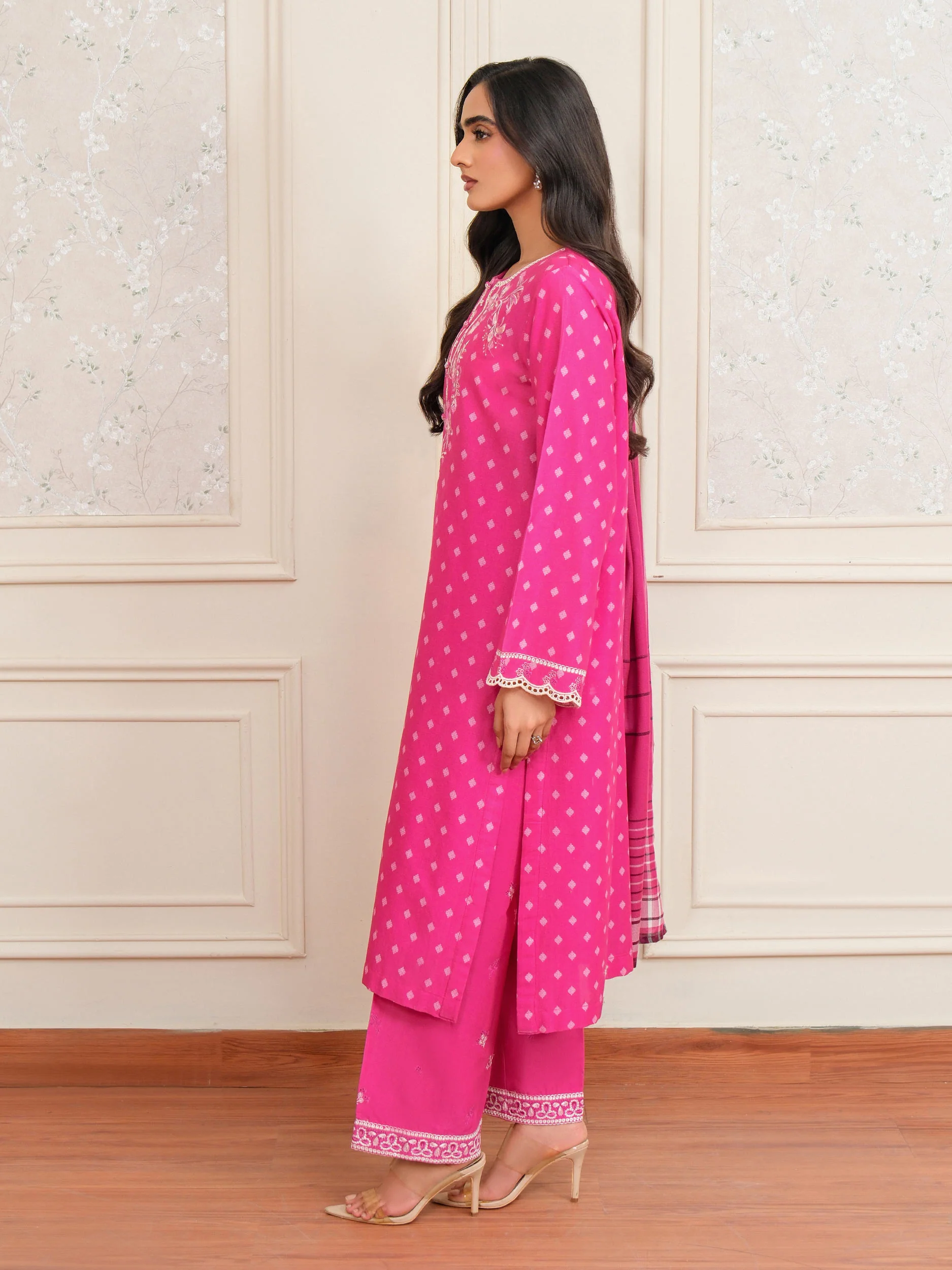 3 Piece Khaddar Suit-Embroidered (Unstitched) - Image 3