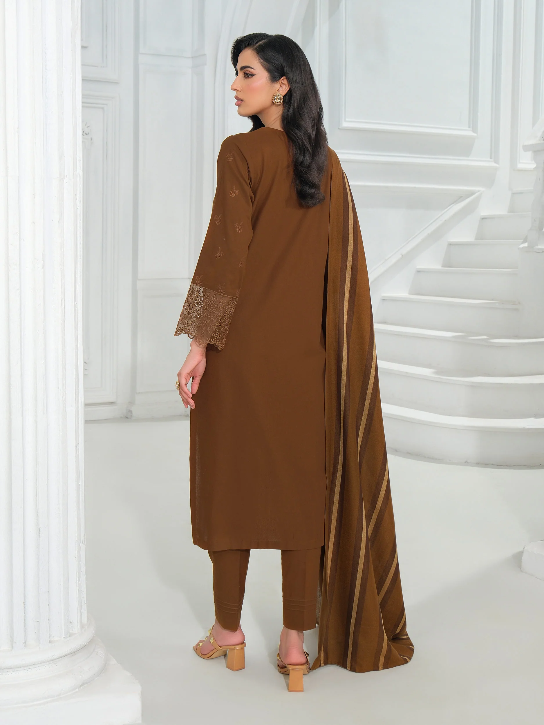3 Piece Khaddar Suit-Embroidered (Unstitched) - Image 6