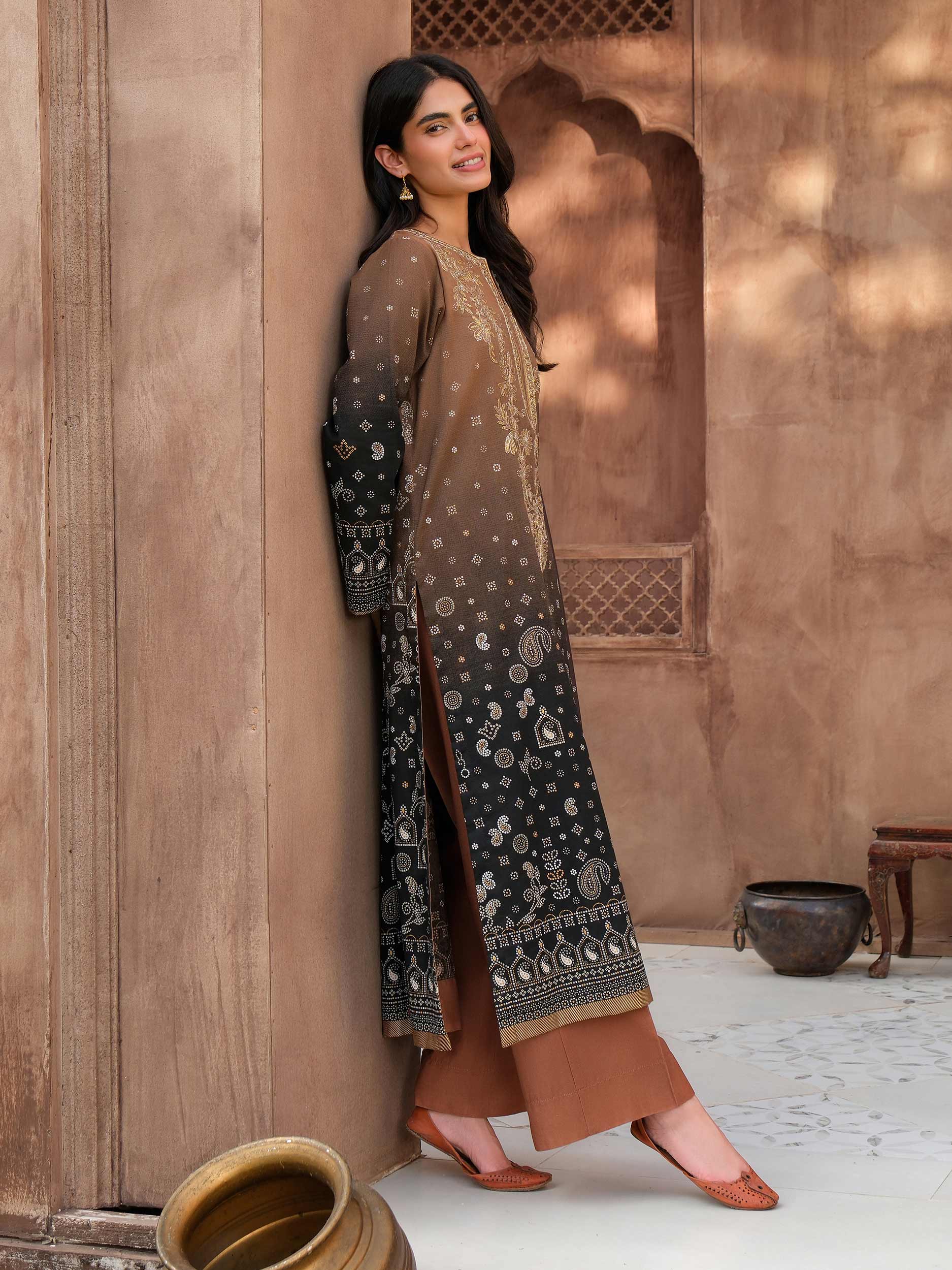 3 Piece Khaddar Suit-Embroidered (Unstitched) - Image 3
