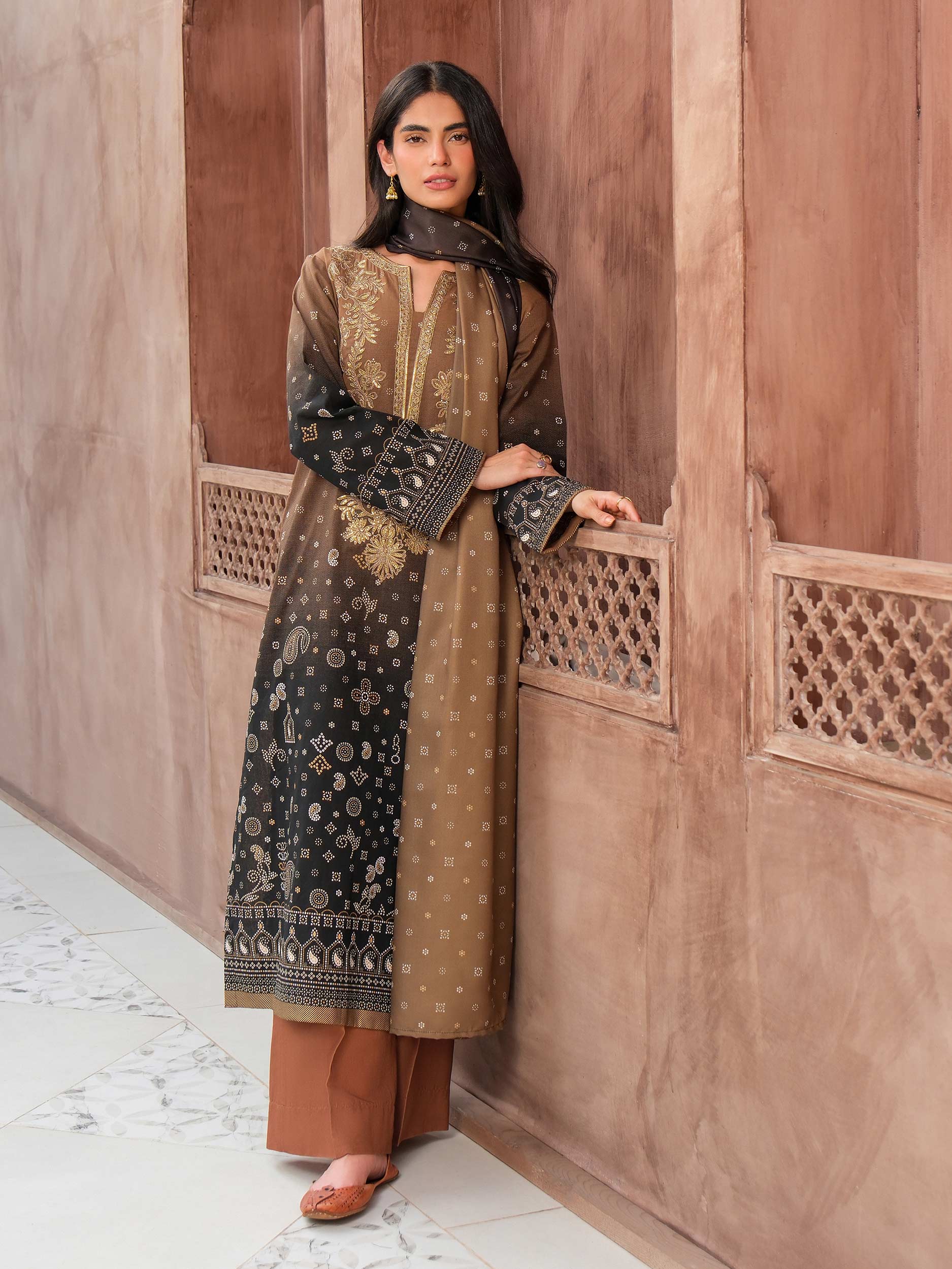 3 Piece Khaddar Suit-Embroidered (Unstitched) - Image 5