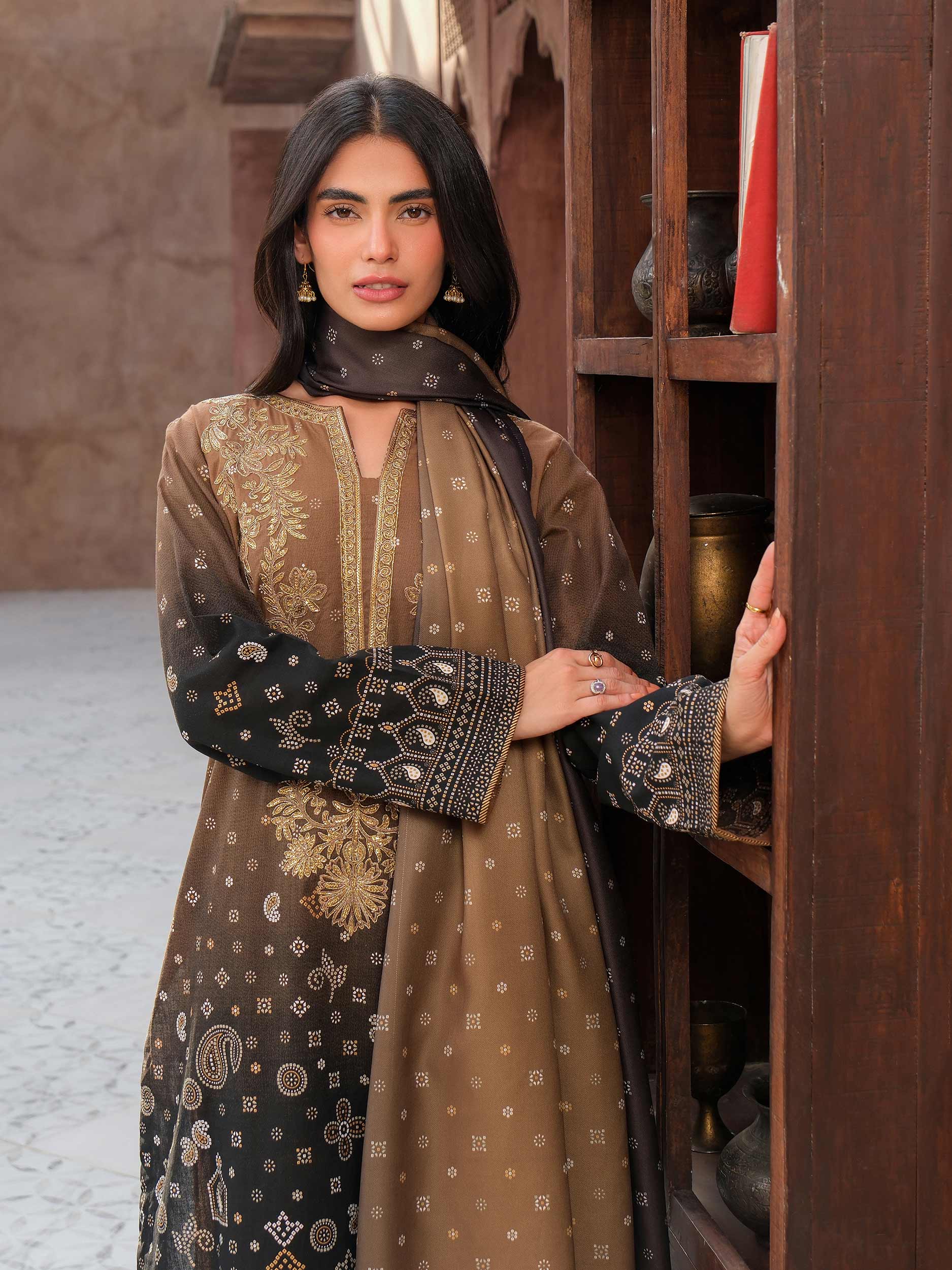 3 Piece Khaddar Suit-Embroidered (Unstitched) - Image 6